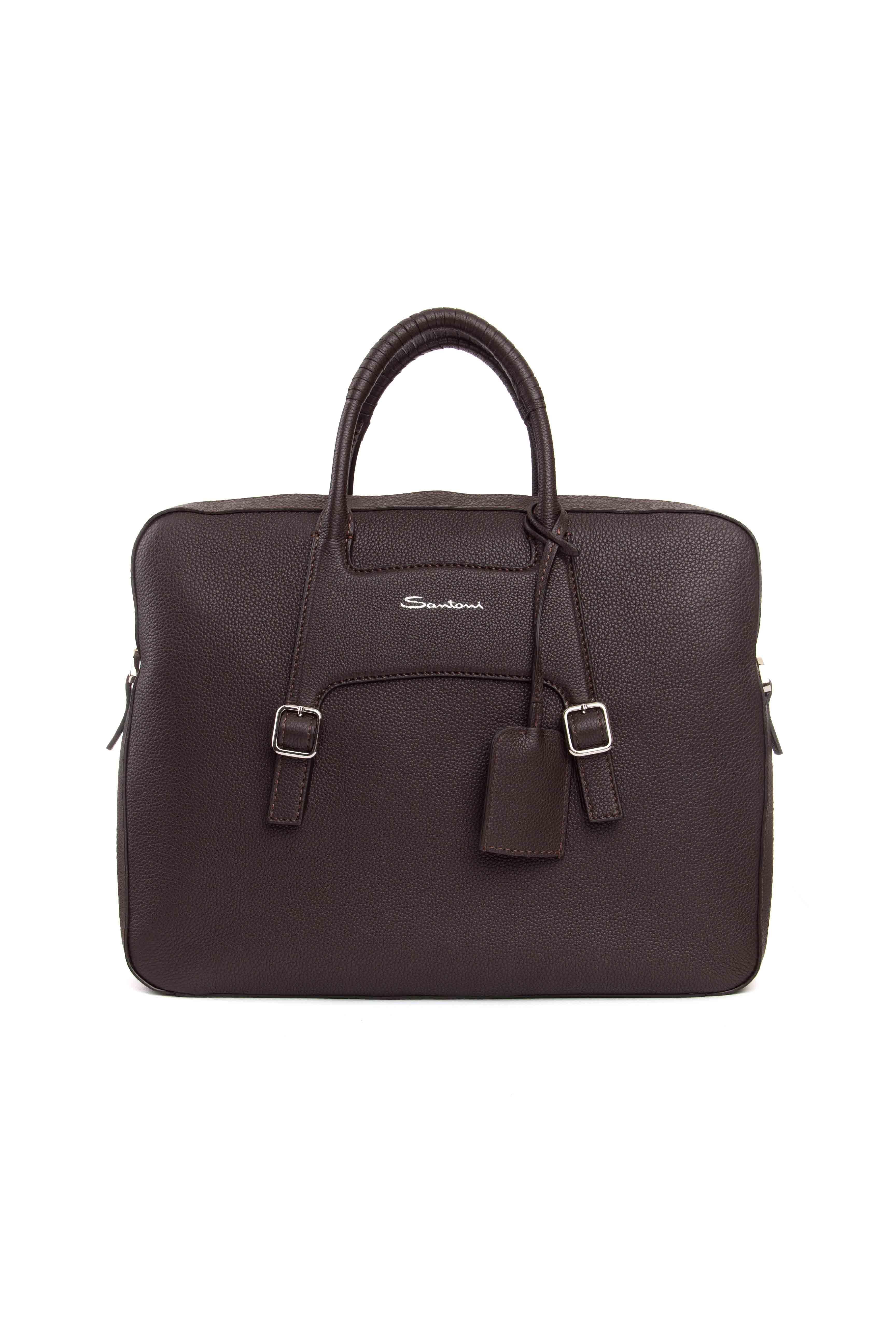 Santoni Borsa 24 ore in pelle martellata con tracolla UIBBA2432EN-ASIW T50