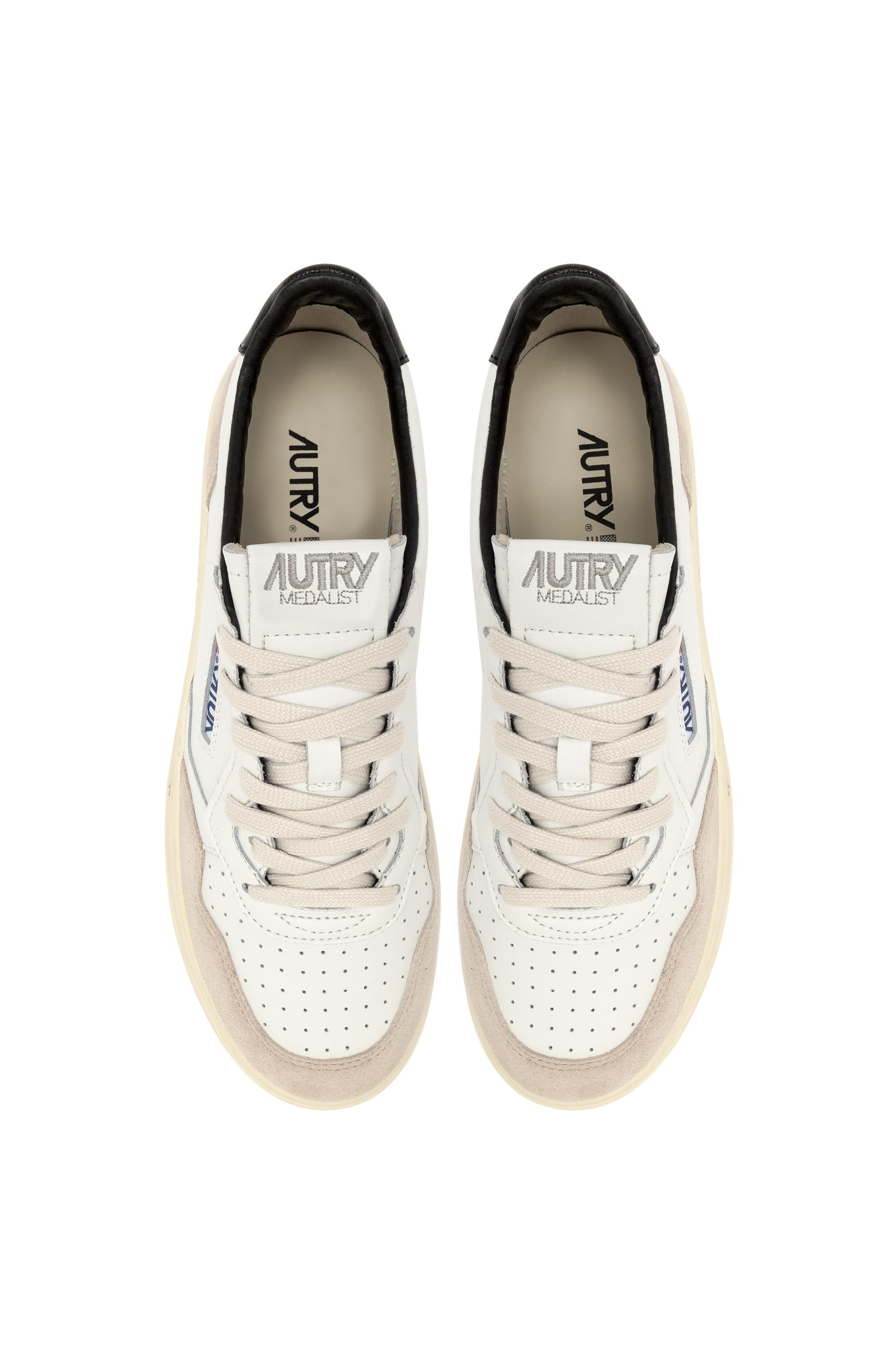 Autry Sneakers pelle e camoscio con scritta Game Set Match AULM MA04 WHT/BLACK