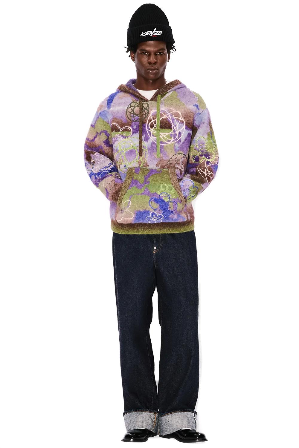 Kenzo Maglia ricami special con cappuccio x Futura 2000 FF65PU7583CL MU