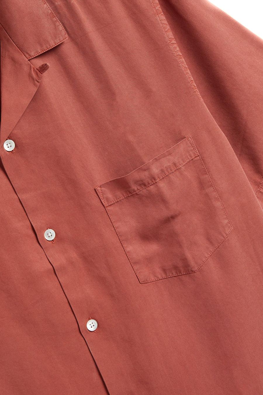 Portuguese Flannel Camicia Dogtown in tencel collo bowling 032/2 TERRACOTTA