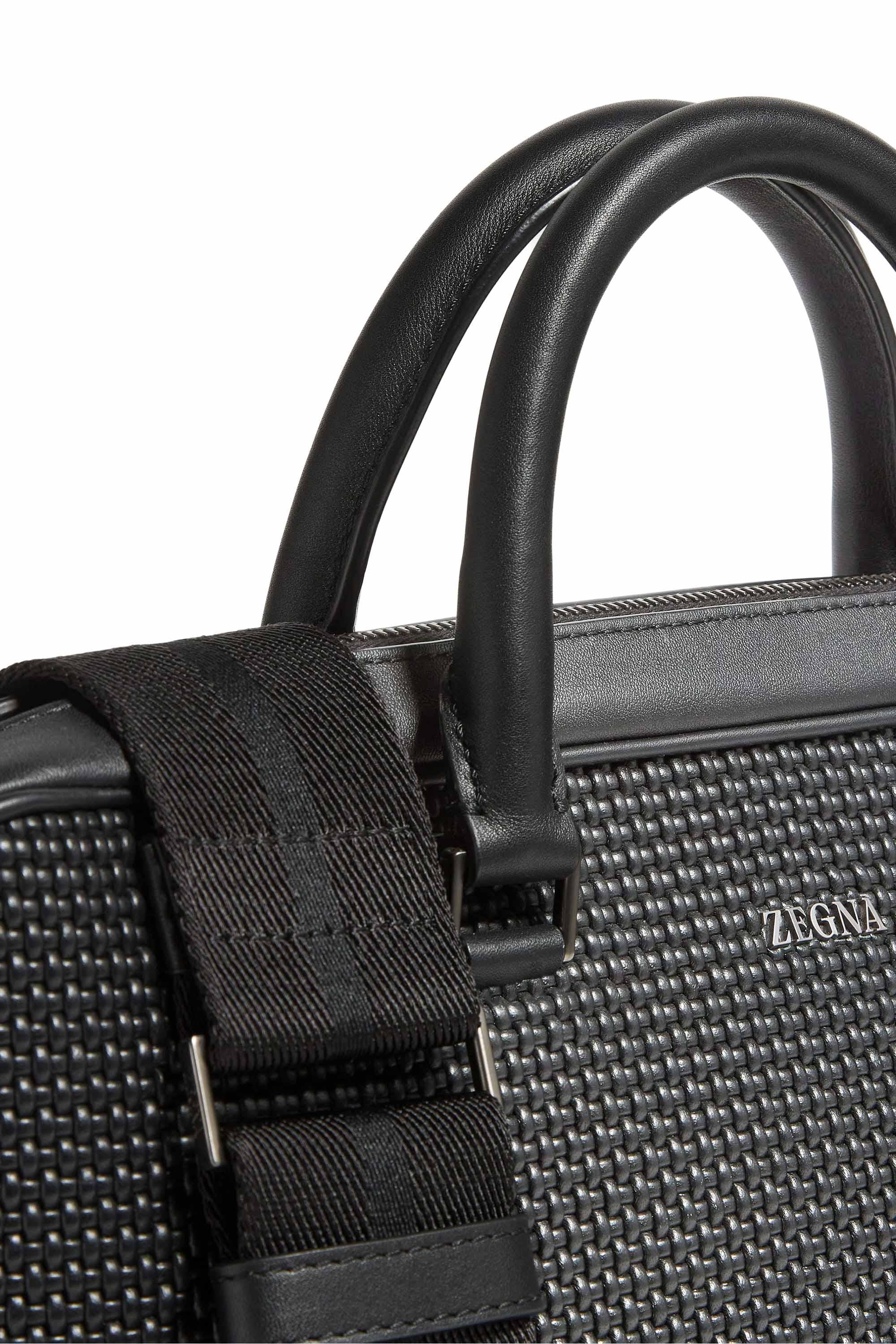 Business bag in pelle tessuta LHPTB C1904Z NER Zegna