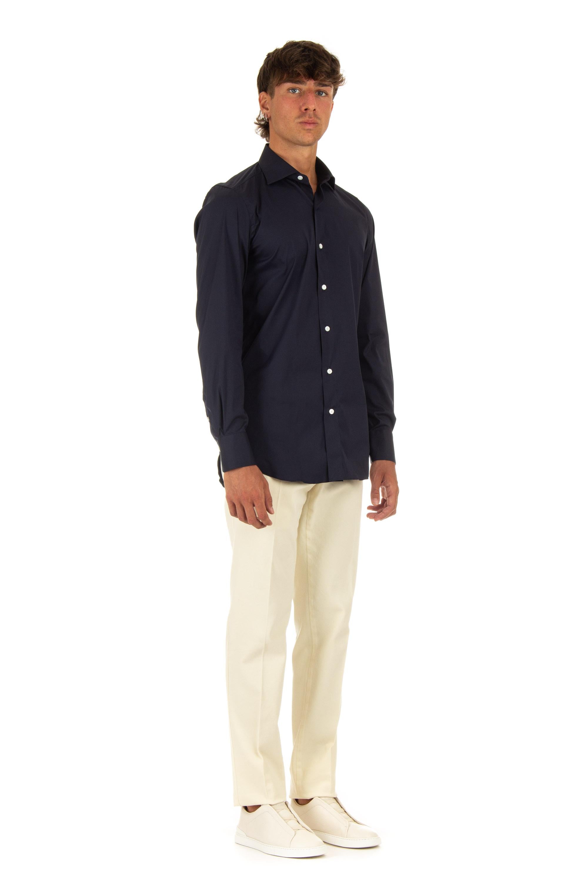 Camicia sartoriale in popeline stretch linea milano ML-ZNPS-Z 010998 C0033 11 Finamore