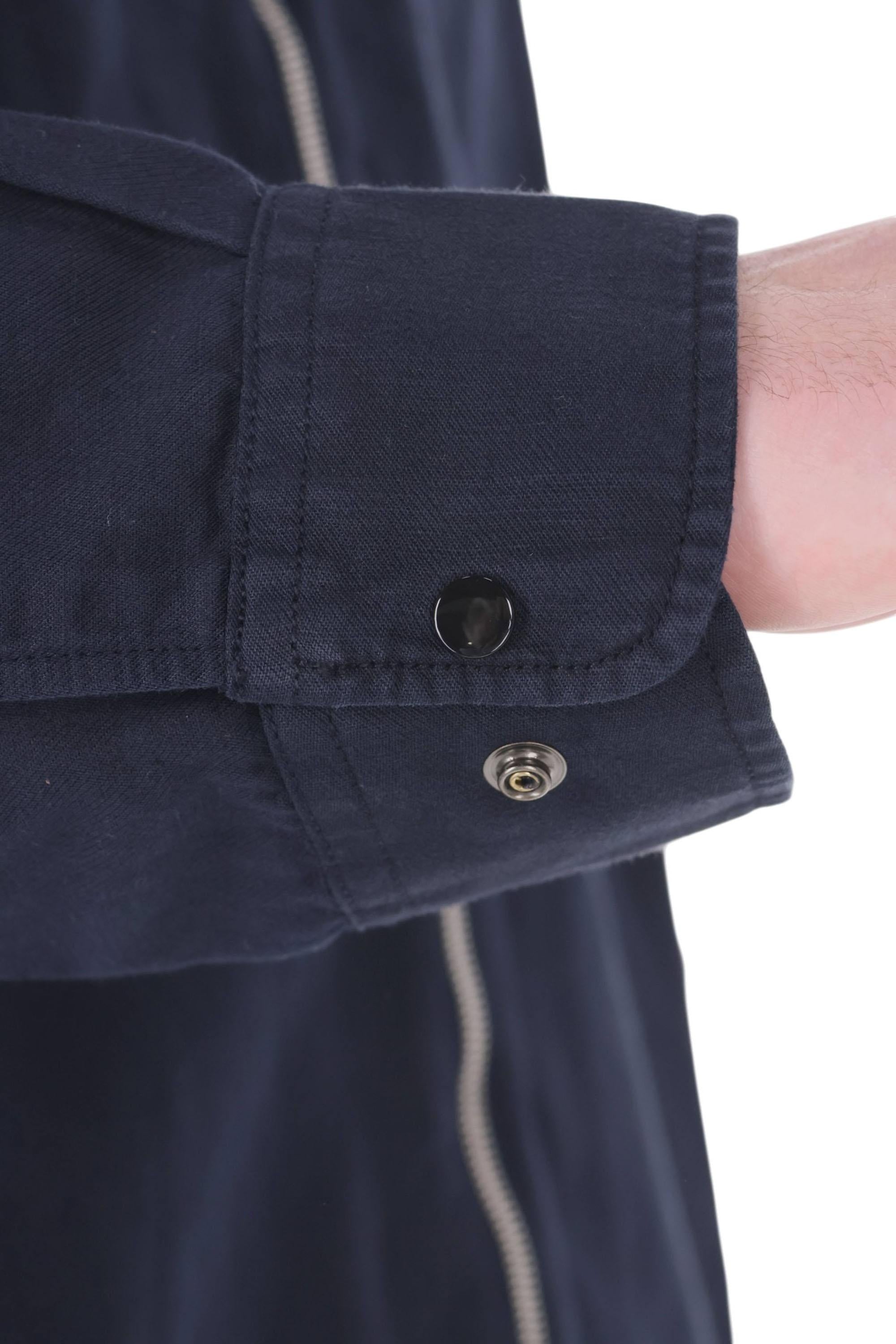 CP Company Overshirt con zip in cotone-lino 20CMOS226A 110626G 888