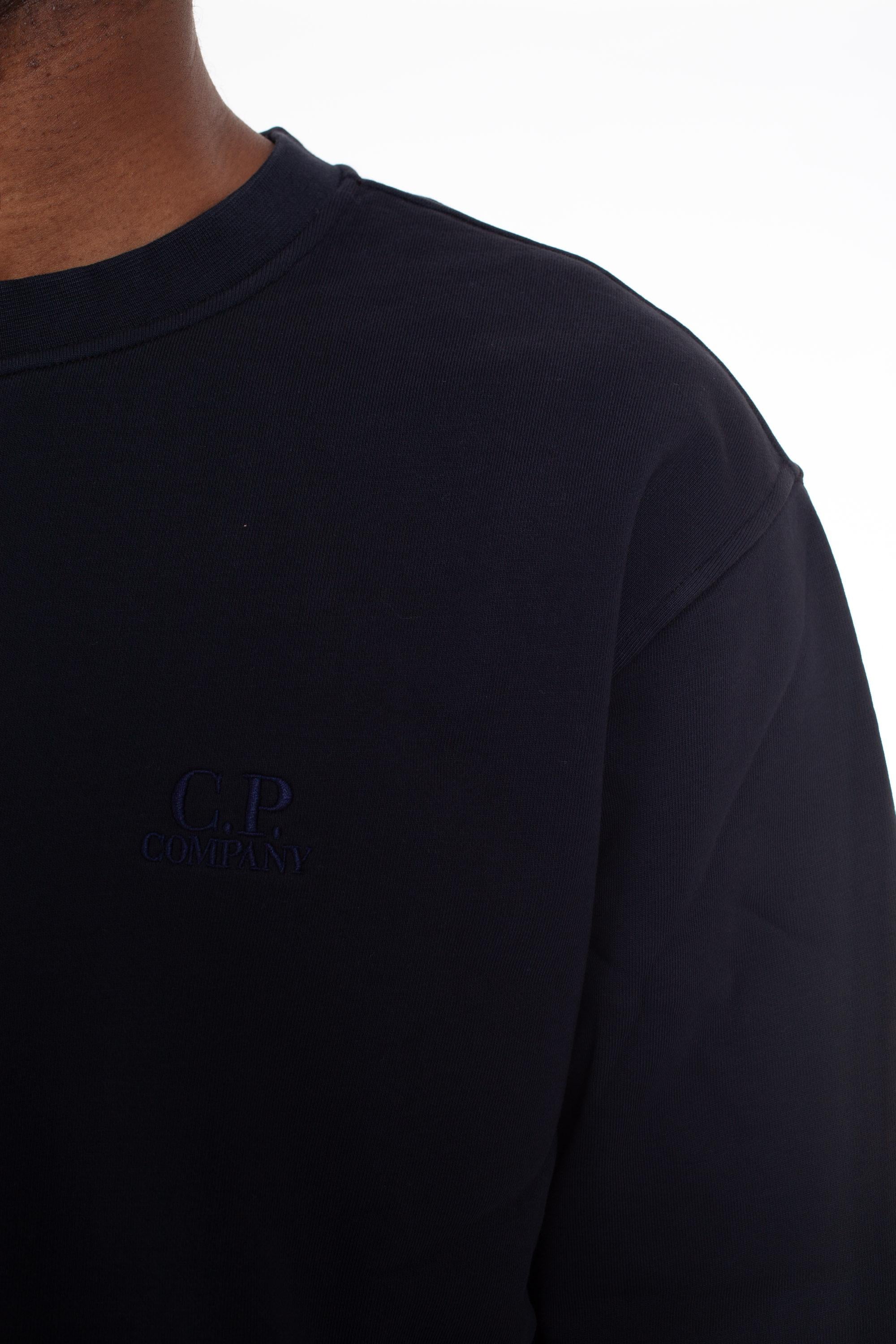 Felpa girocollo in cotone con logo CMSS098B-110044G 888 CP Company