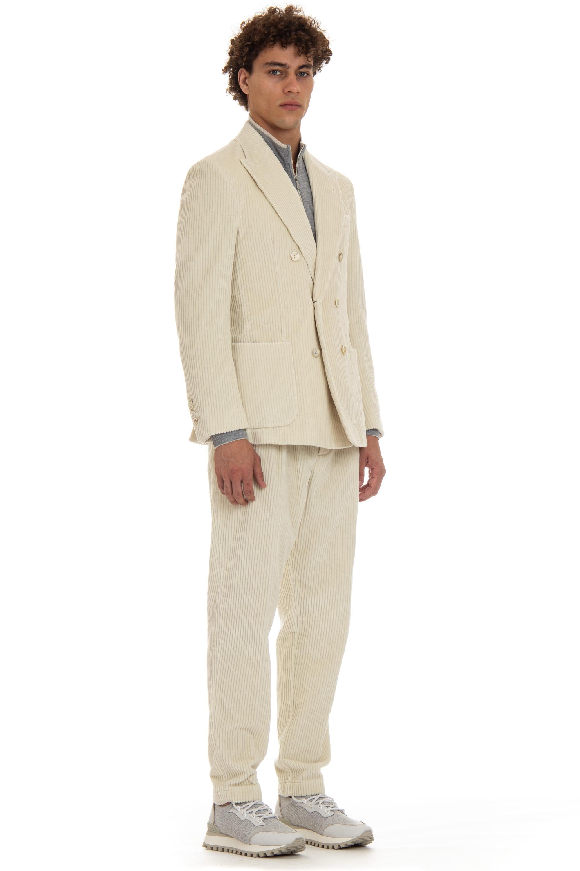 Eleventy Giacca doppiopetto in velluto costa roccia J70GIAA06 TES0J192 01