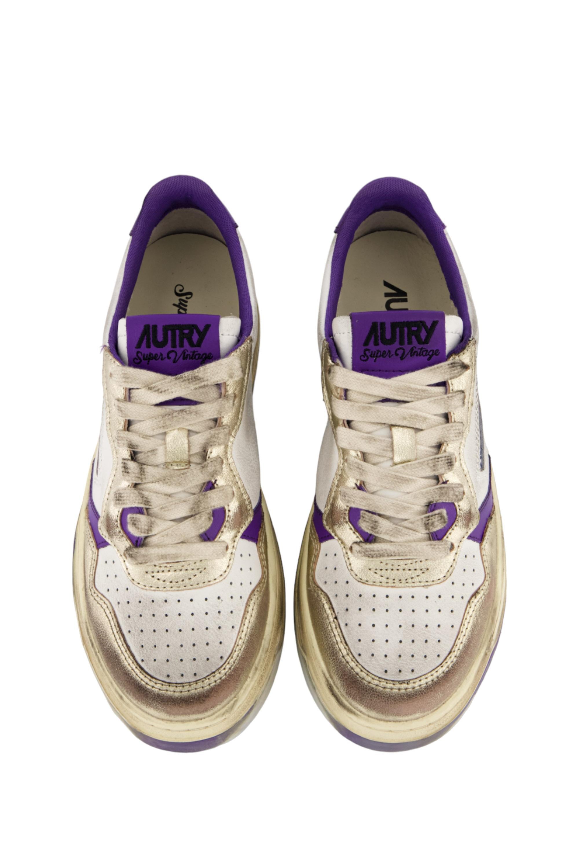 Sneaker donna super vintage in pelle AVLW NF06 PRSMVI/PLTM Autry