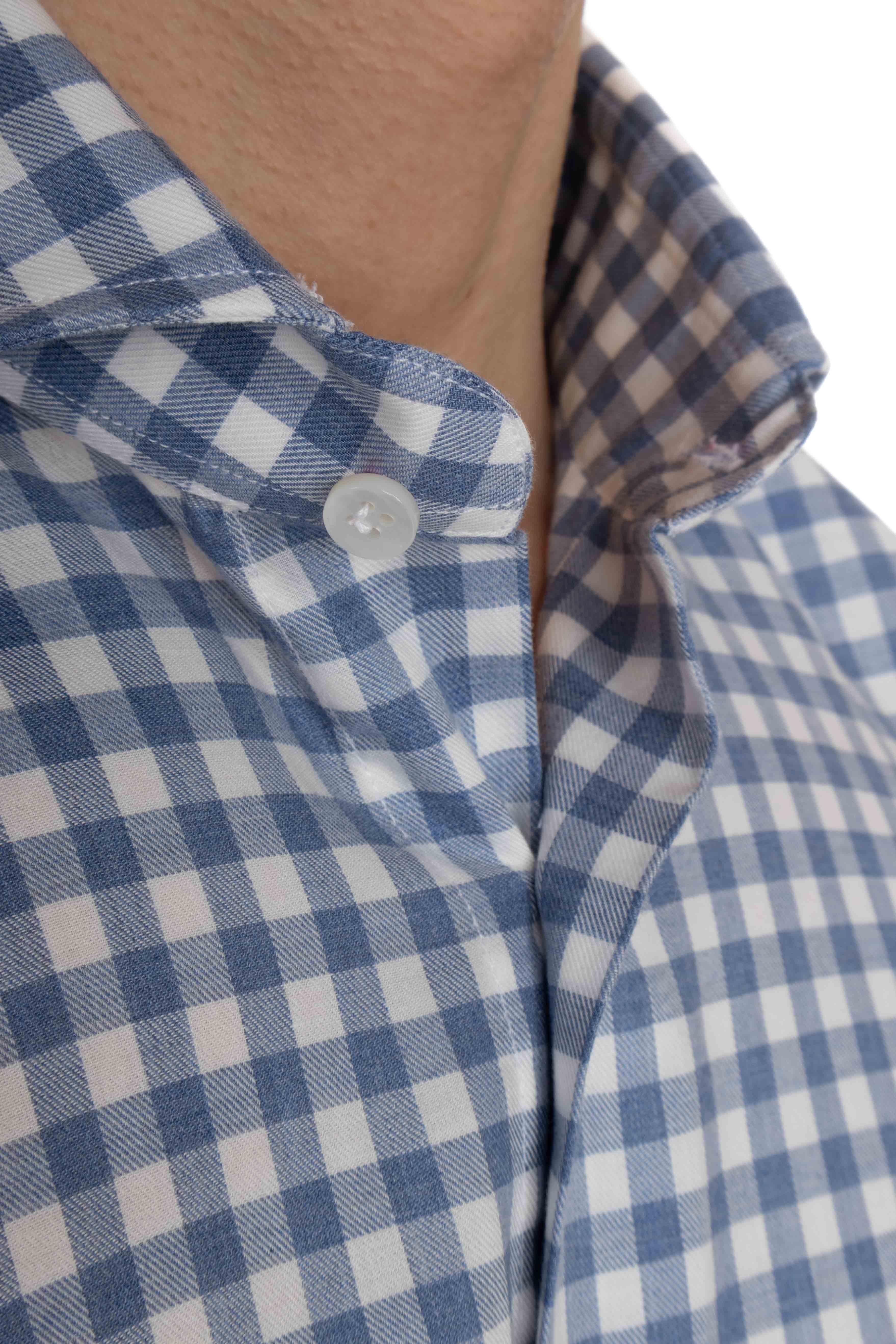 Camicia etichetta Dandylife fantasia quadretto K1U13P0136010.X BI/BLU Barba