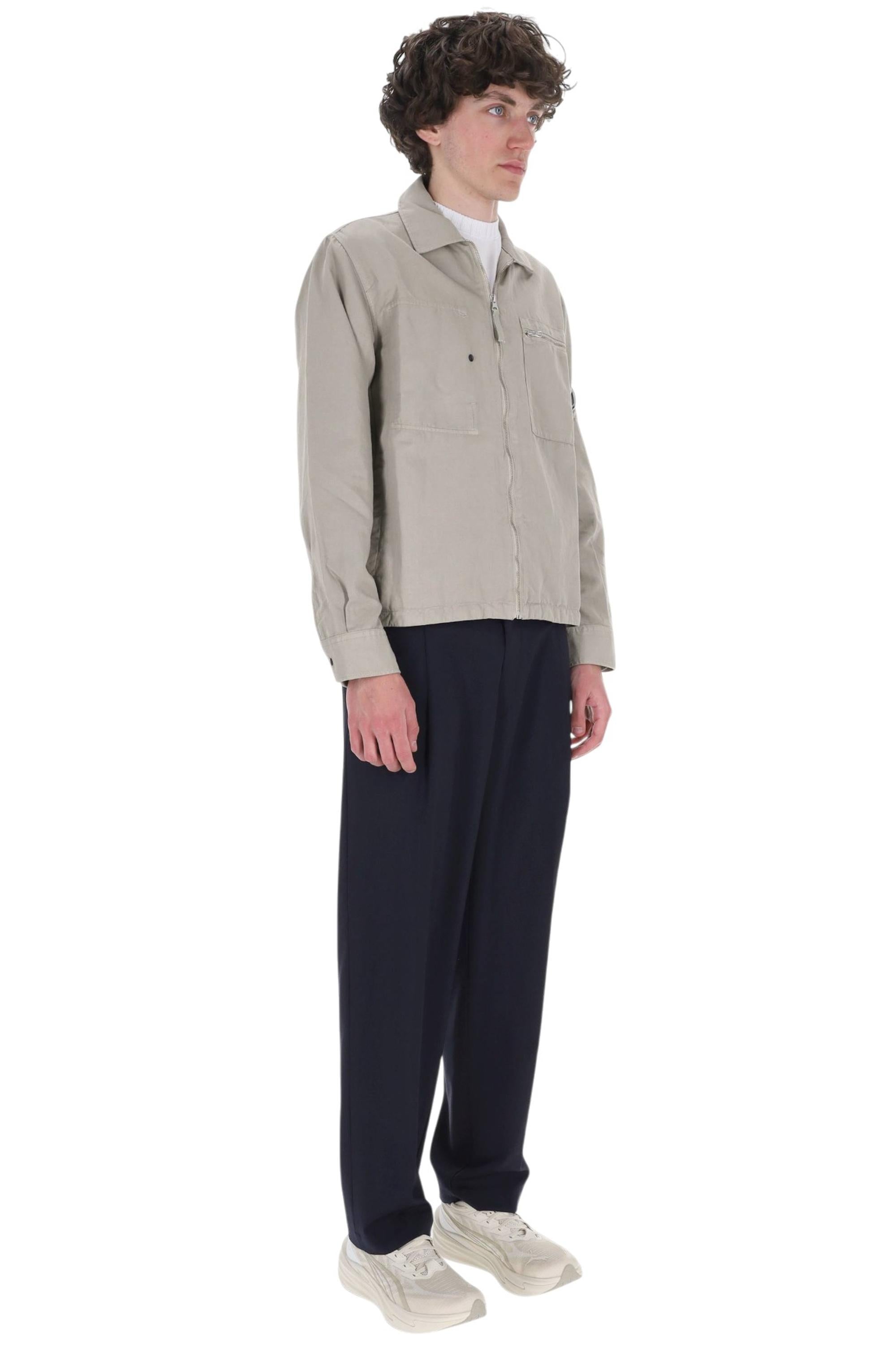 CP Company Overshirt con zip in cotone-lino 20CMOS226A 110626G/2 904