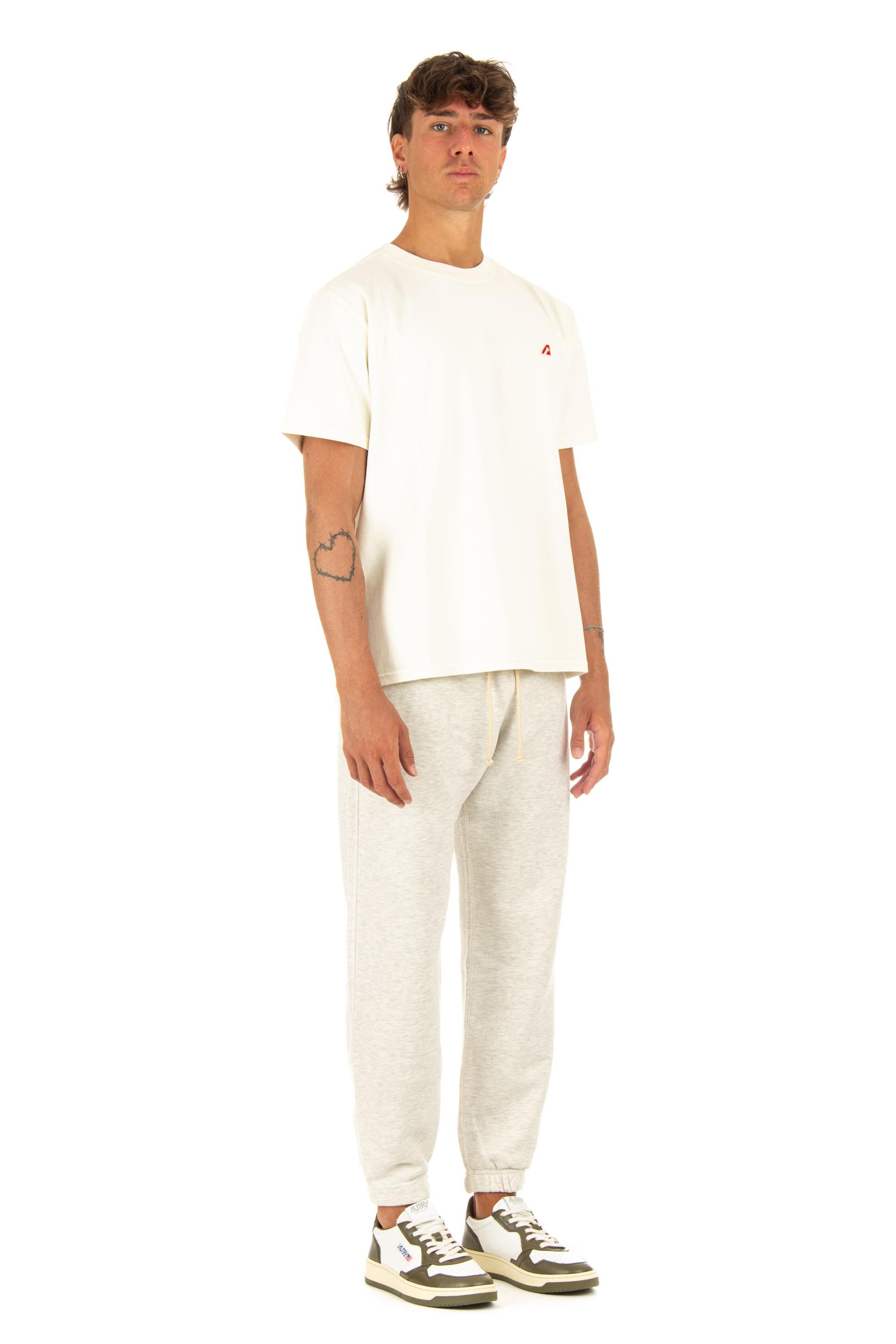 T-shirt in cotone raw con logo TSEM - 422X CREAM Autry