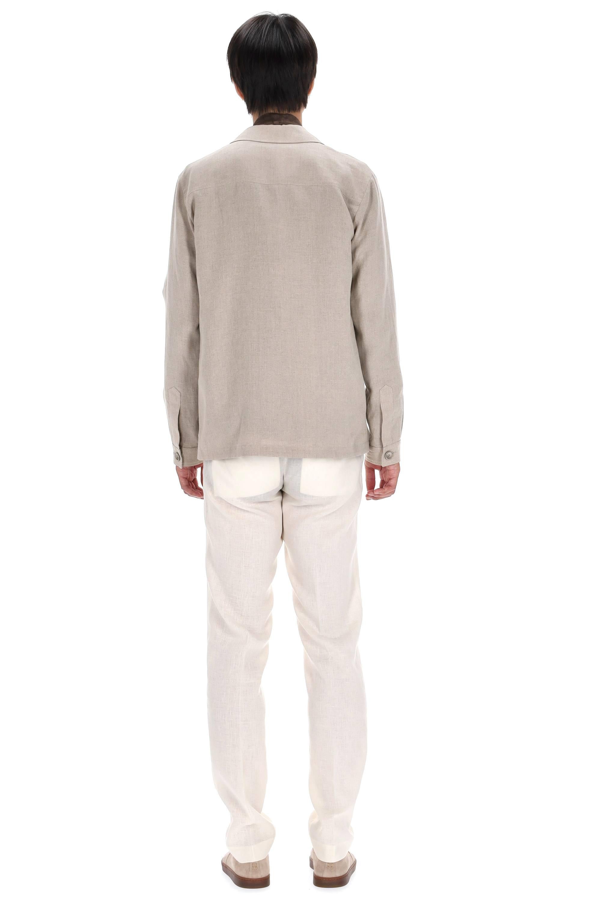 Giubbino in lino con bottoni GI000482U 1986 Herno