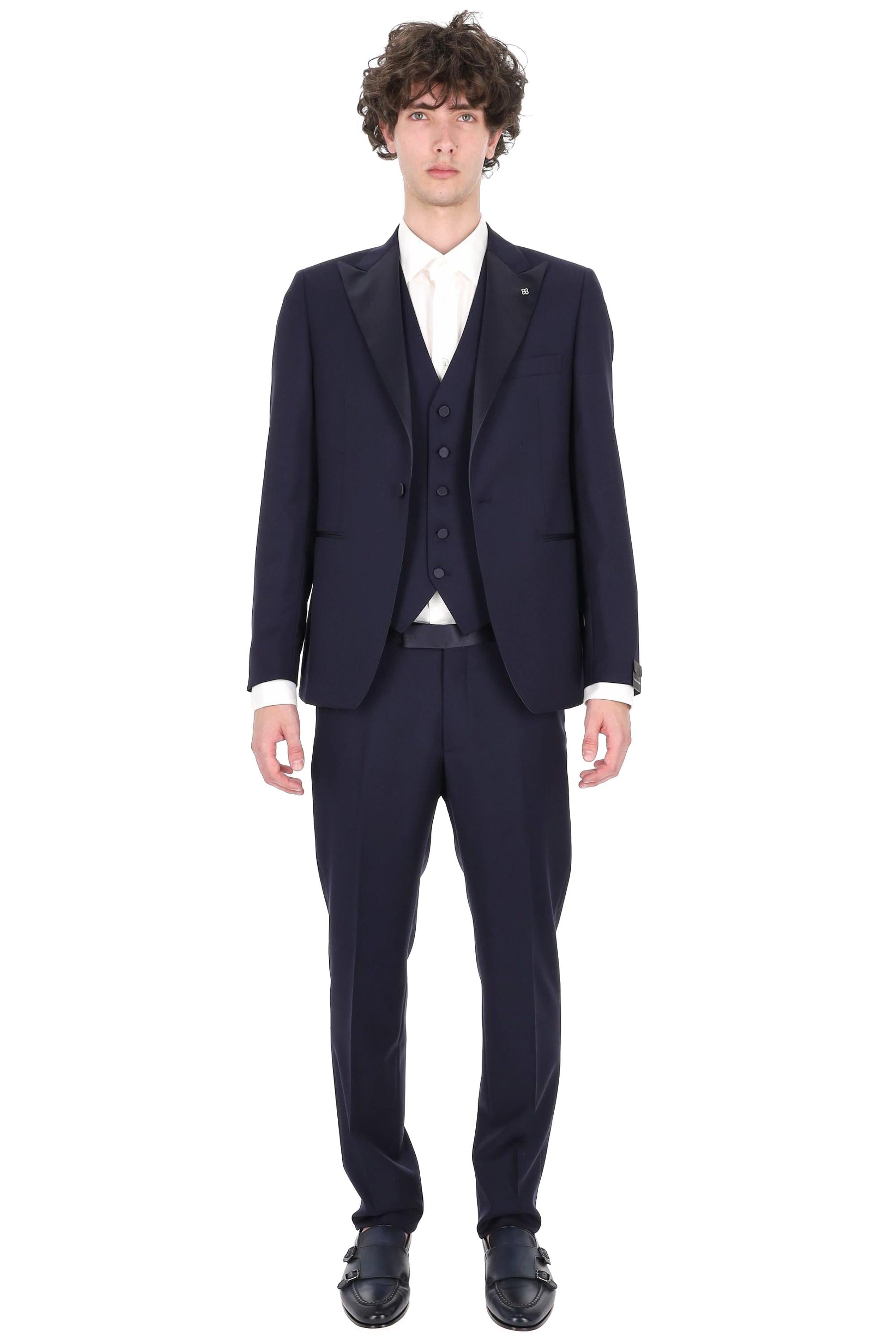 Tagliatore Abito smoking con gilet in lana vergine mod. Bruce EFBR15A01 070060 B1201