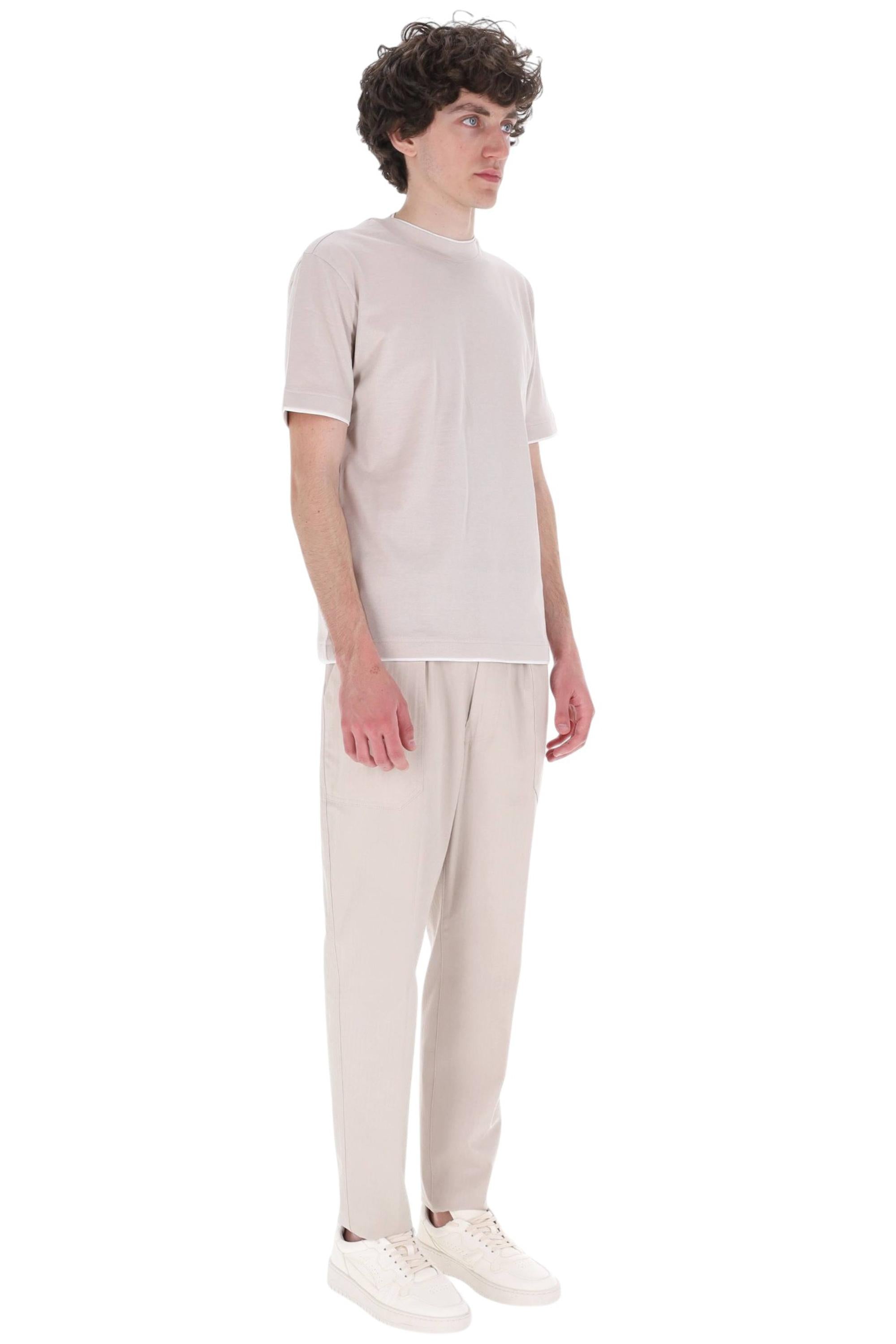 Eleventy T-shirt in cotone con doppi profili M75TSHM04 TES0M237 03-01