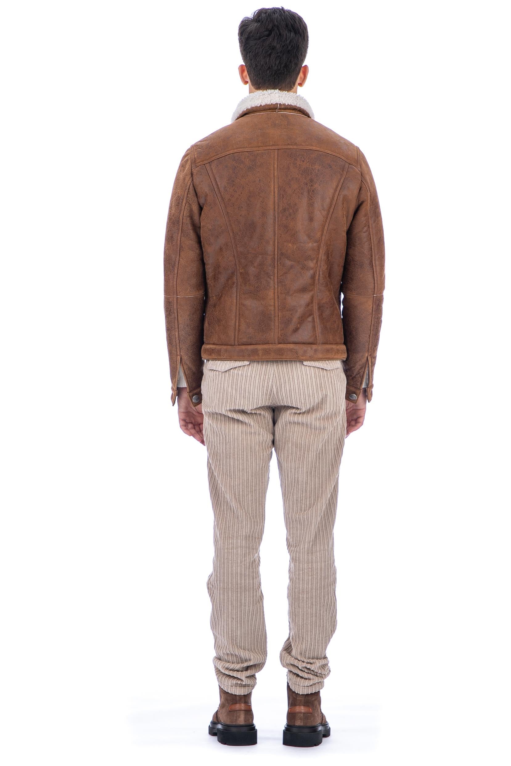 Chiodo in montone con profili in nappa H029-80D-1273 G09 Jacob Cohen
