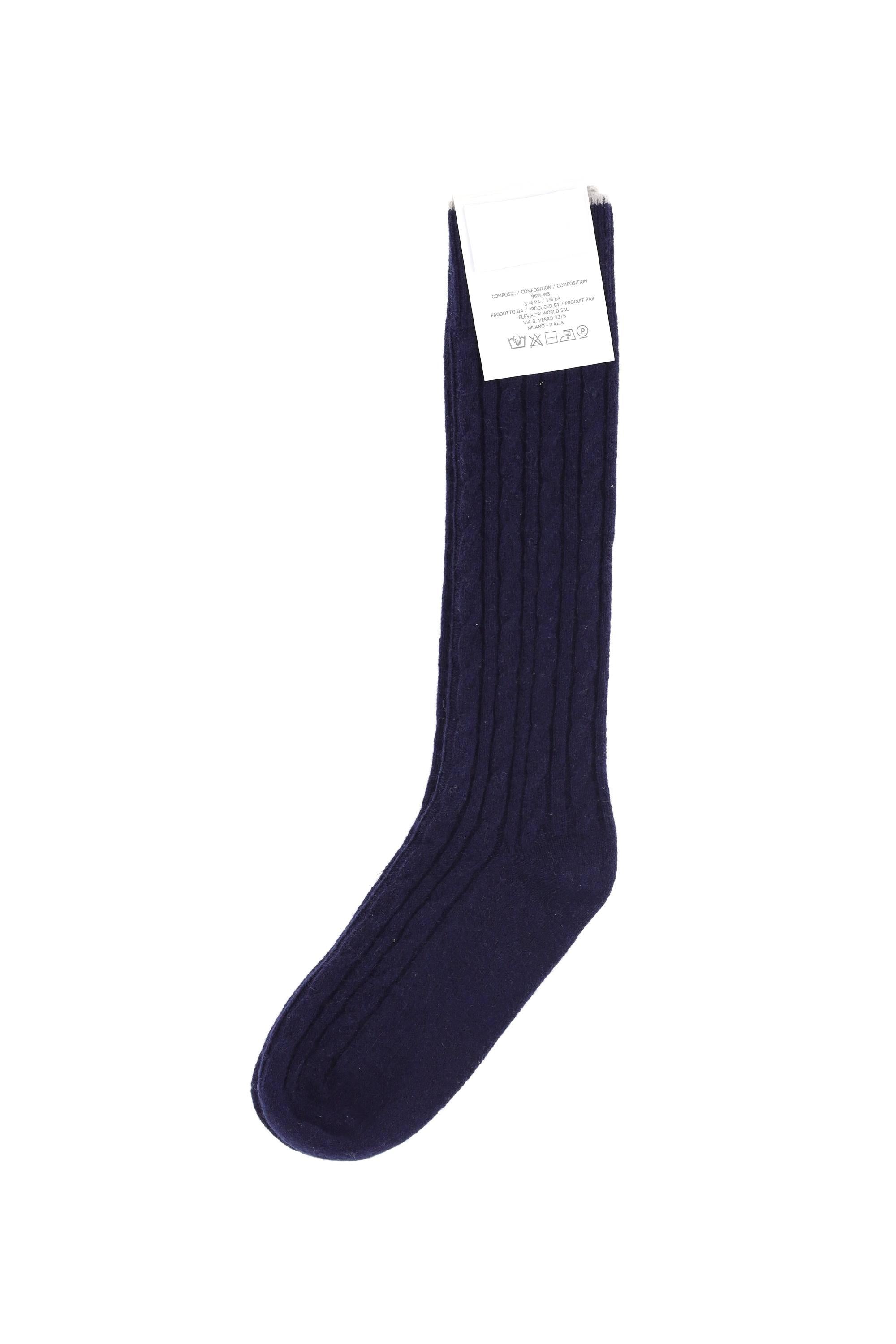 Eleventy Calza a trecce fini in cashmere H77CLZH02 TES0H091 11-02