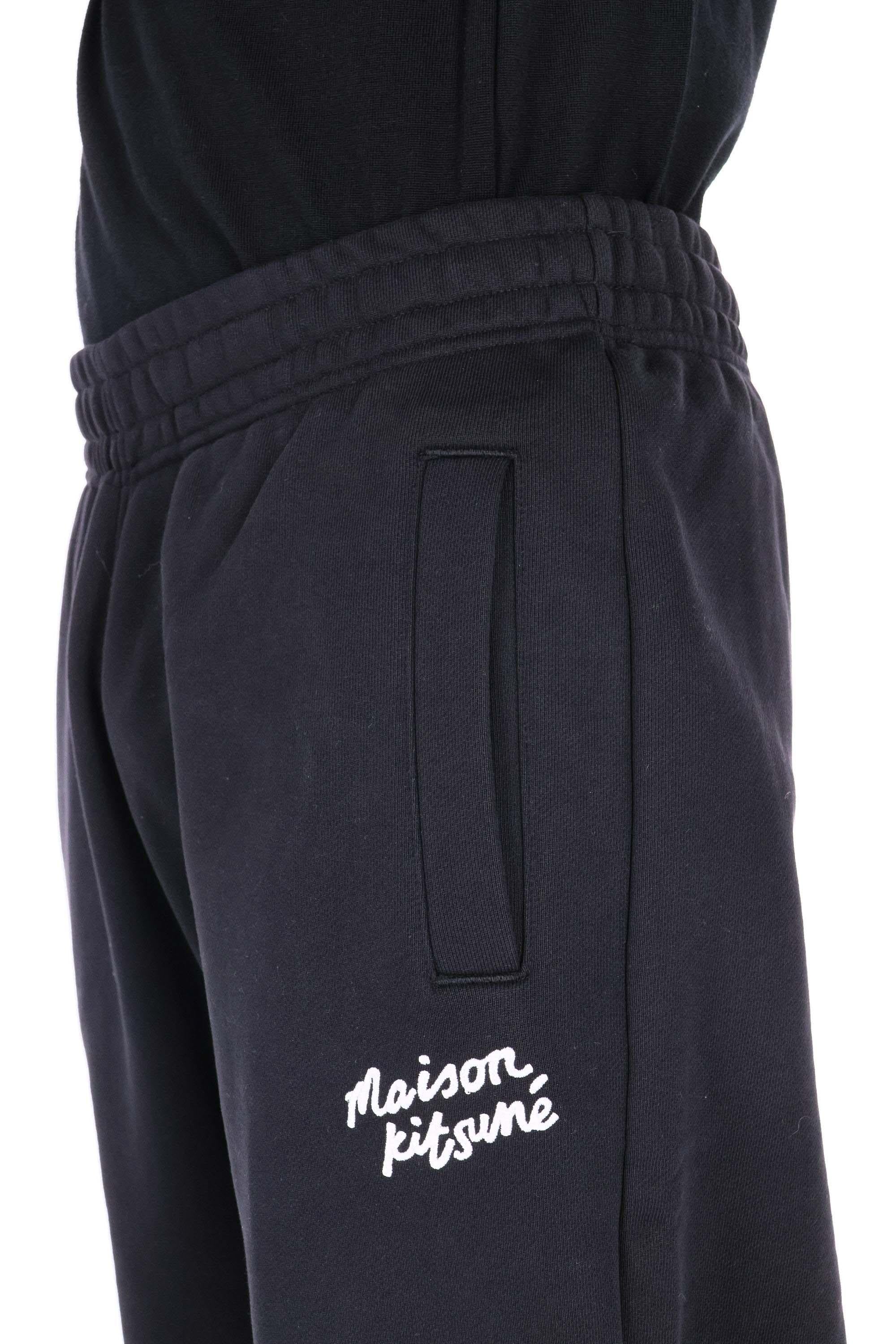 Pantalone felpa in cotone con logo MM01104KM0341 B197 Maison Kitsuné