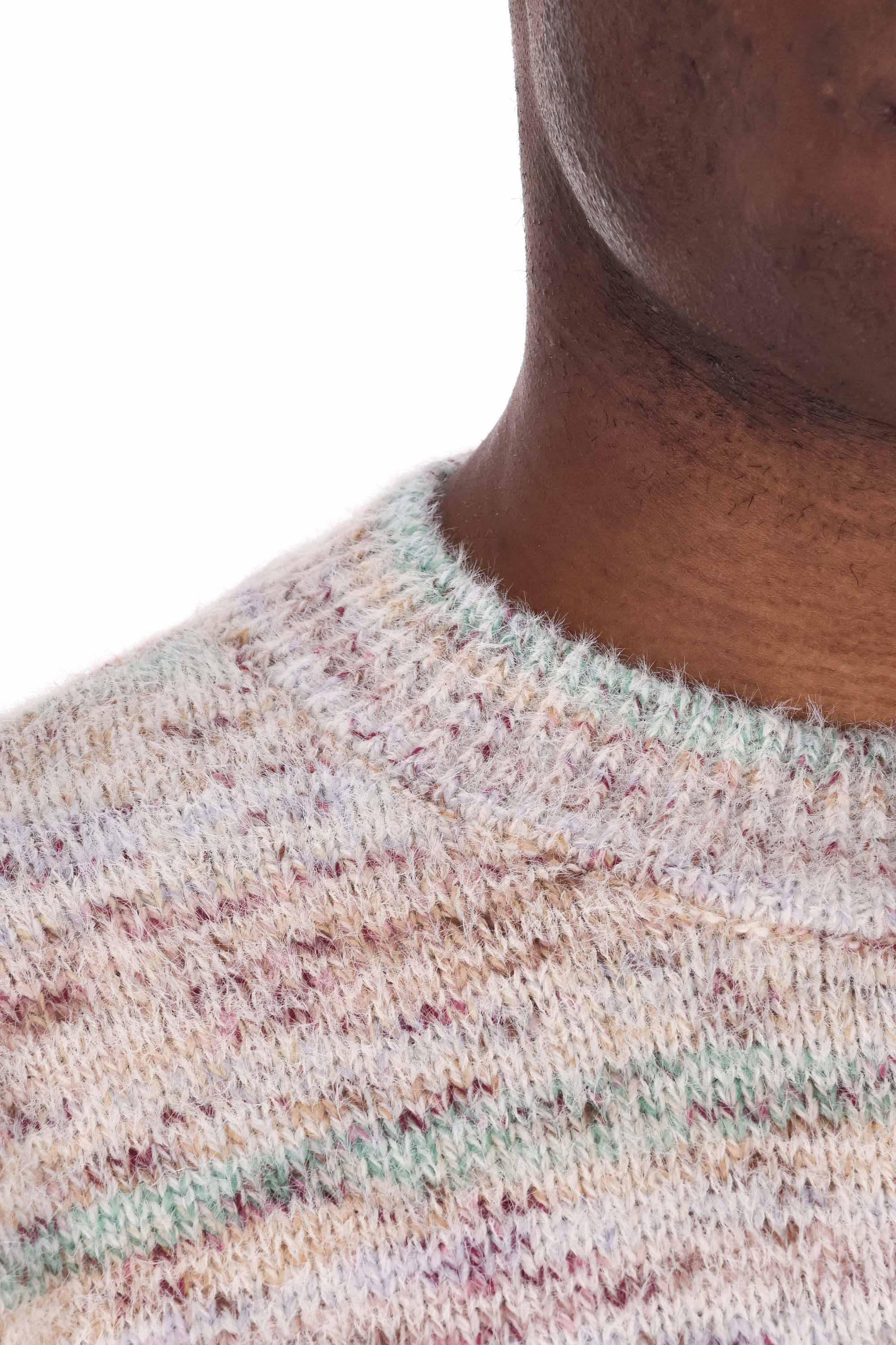 Maglia girocollo in lana mouliné mod. Bastian WOASC-H23435 BAA-BEIGE A.P.C.