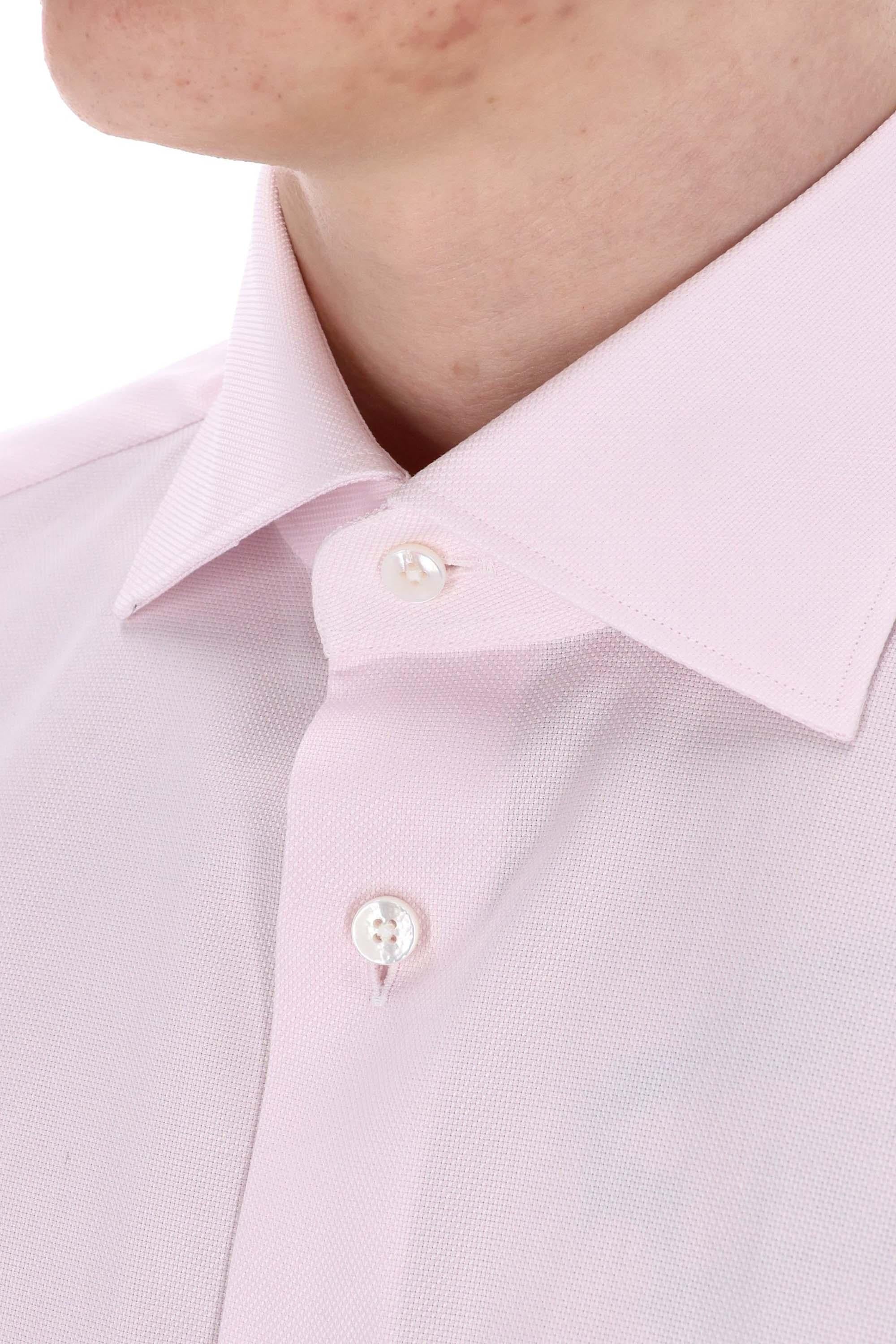 Zegna Camicia tramata in cotone Trofeo 903903A9 9MS0BA ROSA