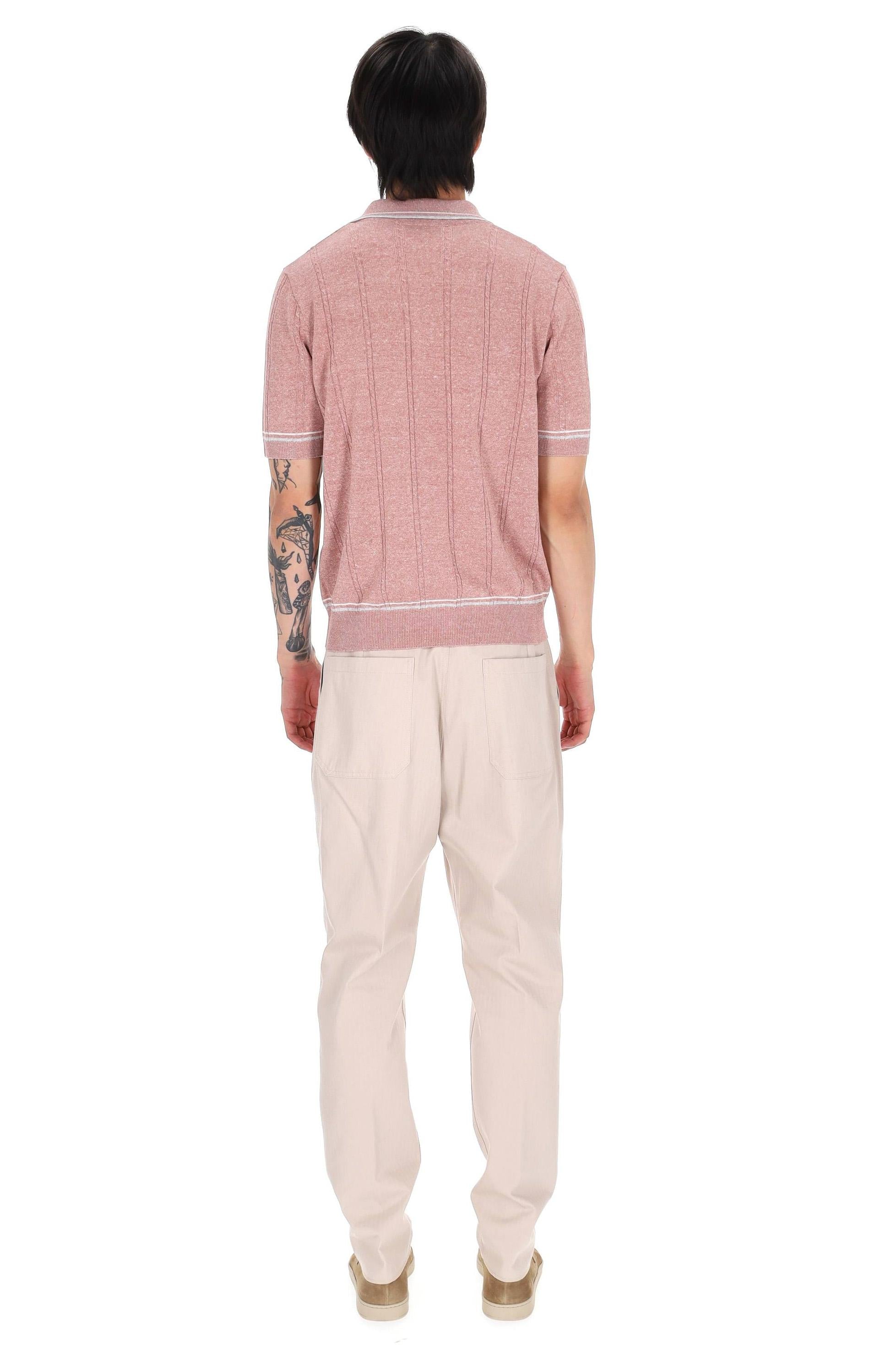 Eleventy Polo a trecce in lino-cotone M76MAGM42 MAG0M018/2 991301