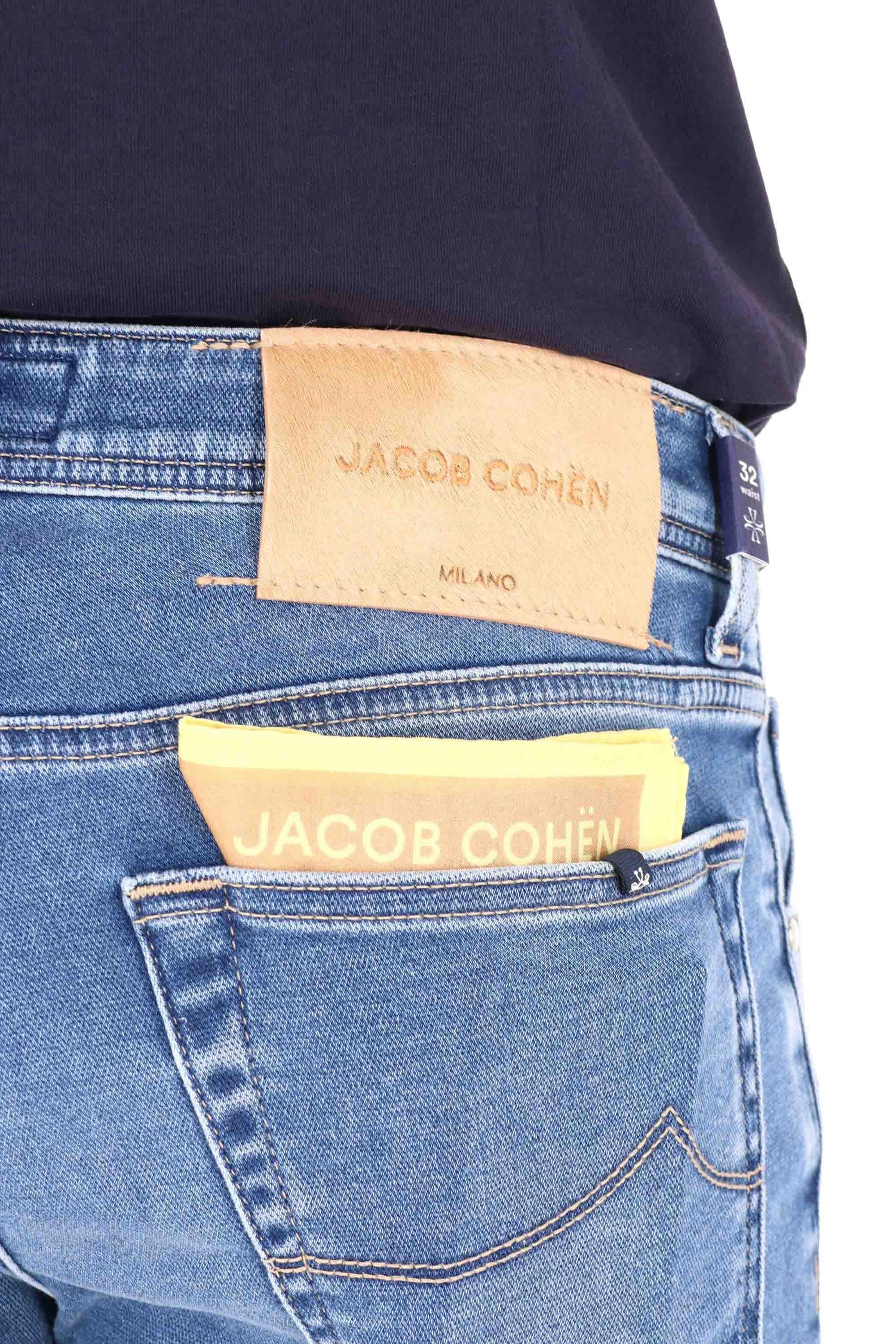 Jacob Cohen Jeans comfort etichetta beige in cavallino Nick Slim fit QE007-030-P0019 200D