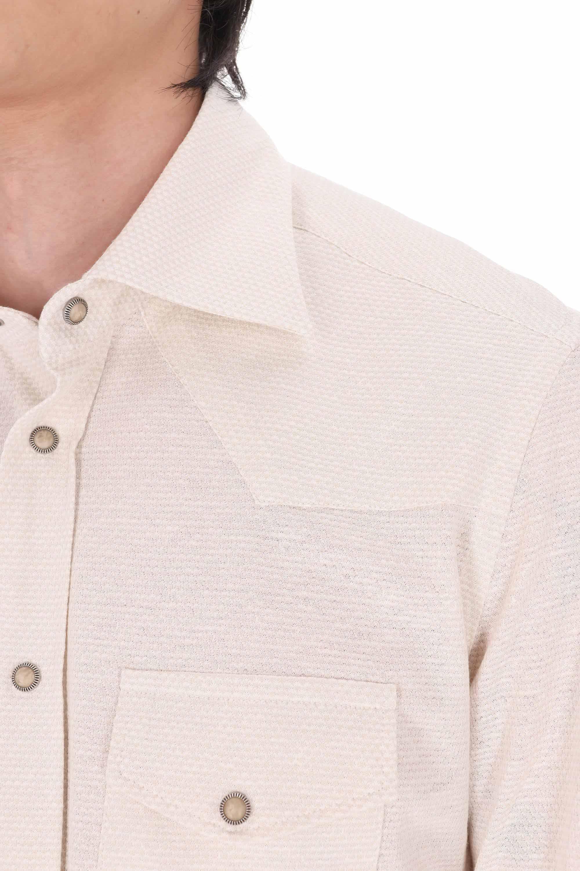 Eleventy Camicia tramata in cotone-lino modello texas M75CAMK02 TES0M127 02