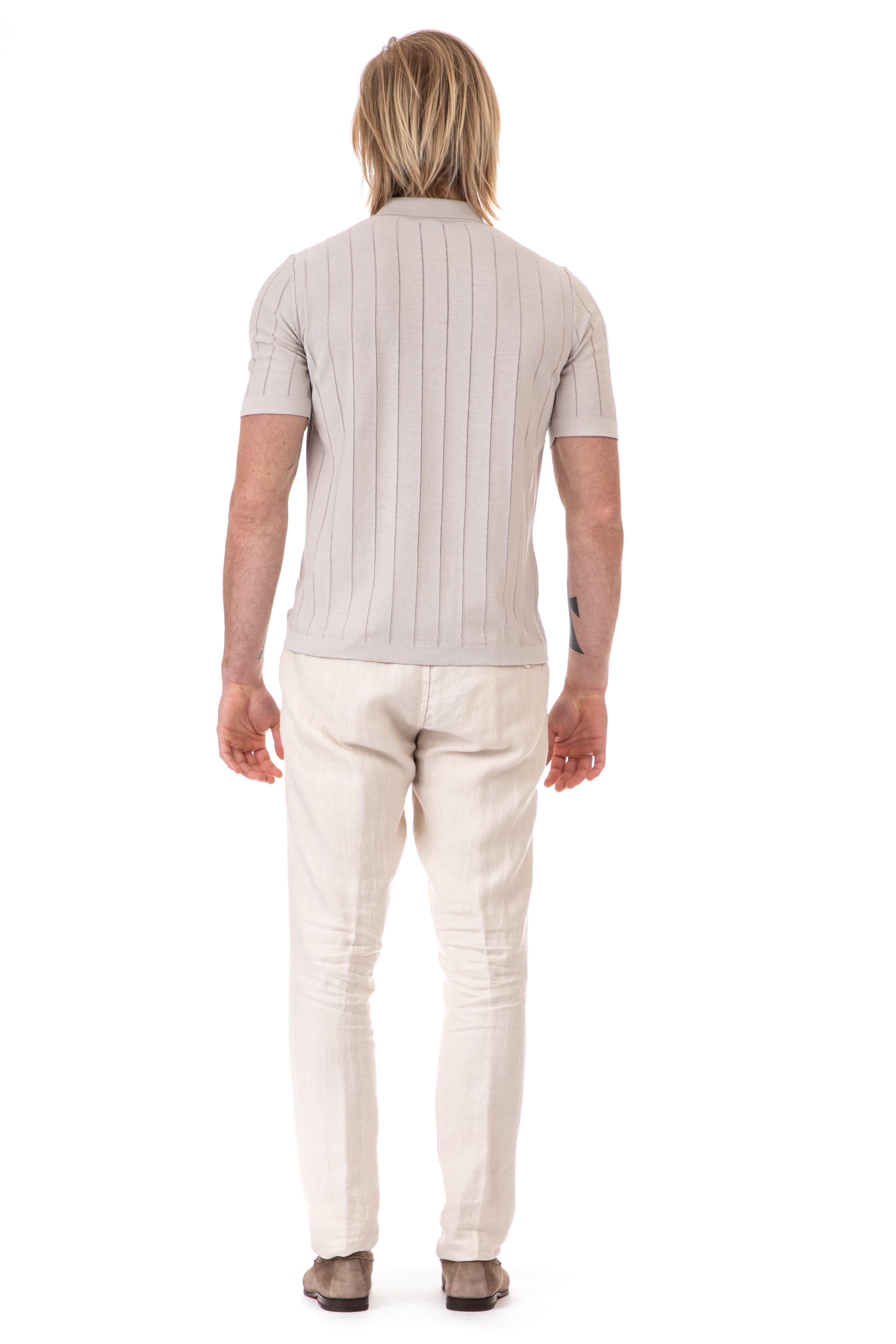 Polo mezza zip in cotone extrafine G76MAGG39 MAG0G021/2 02N Eleventy