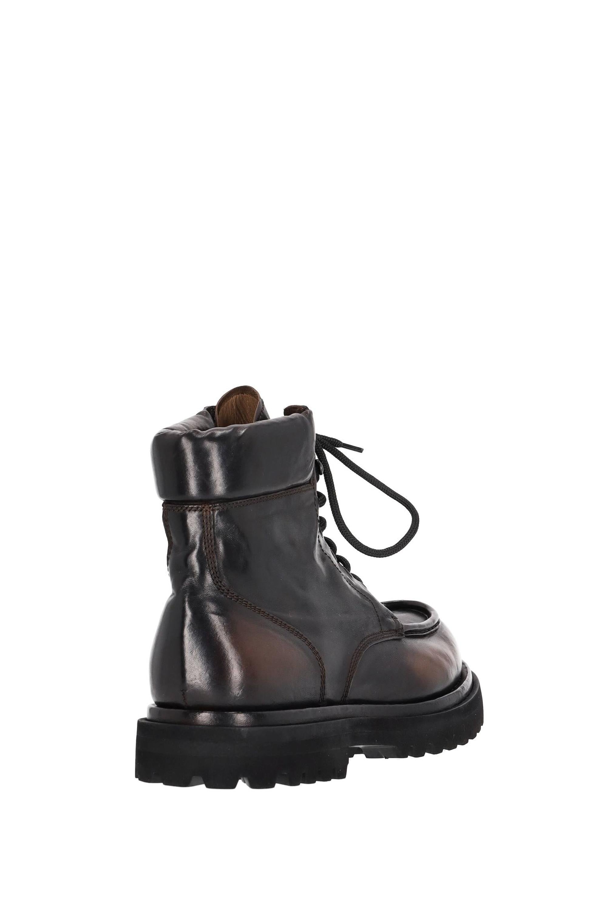 Officine Creative Stivaletto in pelle fondo St Moritz OCUEVED110NOVA9G569 CIGAR/SUPERNERO