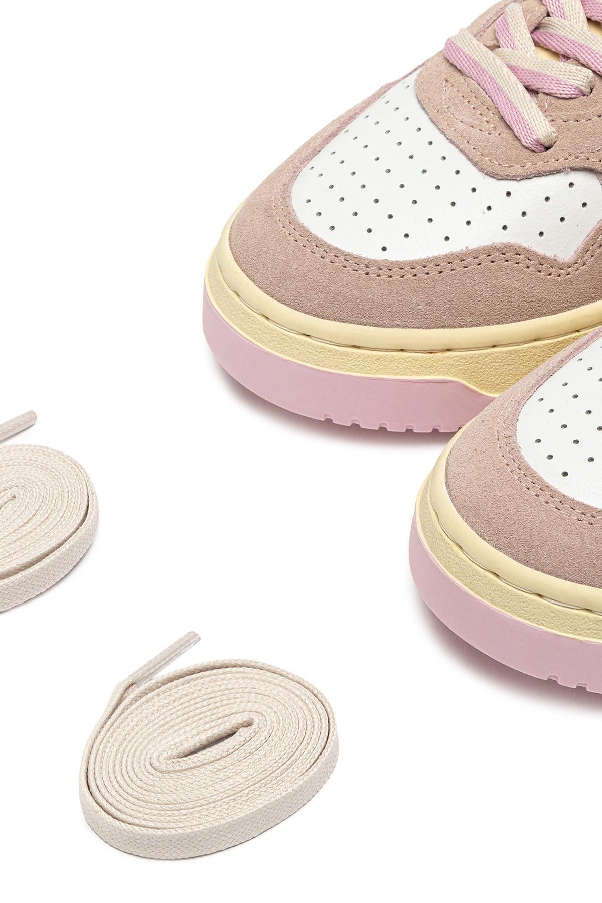 Autry Sneaker donna Medalist in pelle e camoscio lacci bicolor AULW BW01 WHT/PHARD