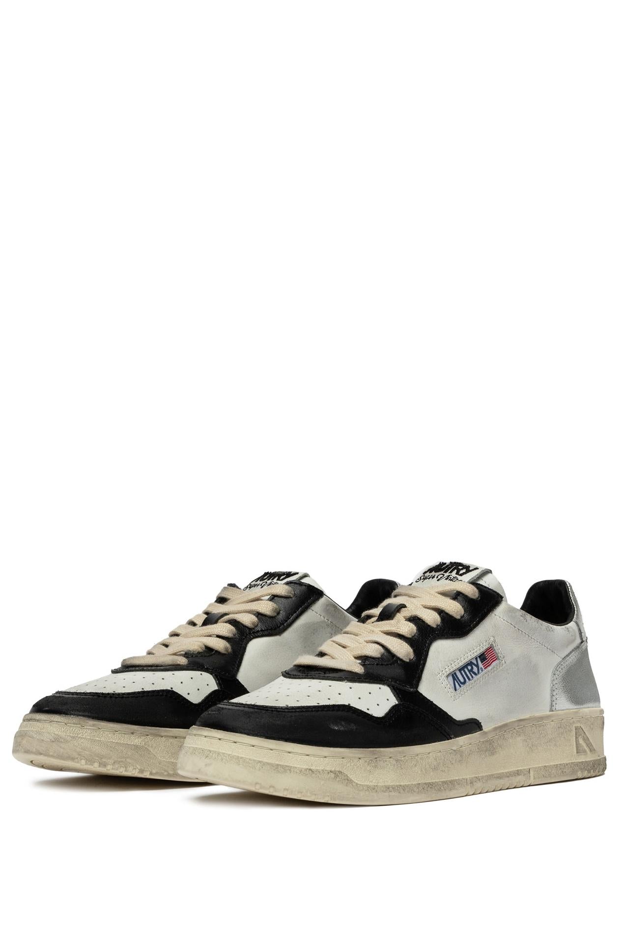 Autry Sneaker Medalist SuperVintage in pelle bicolor AVLM SV11 WHT/BLK/SIL