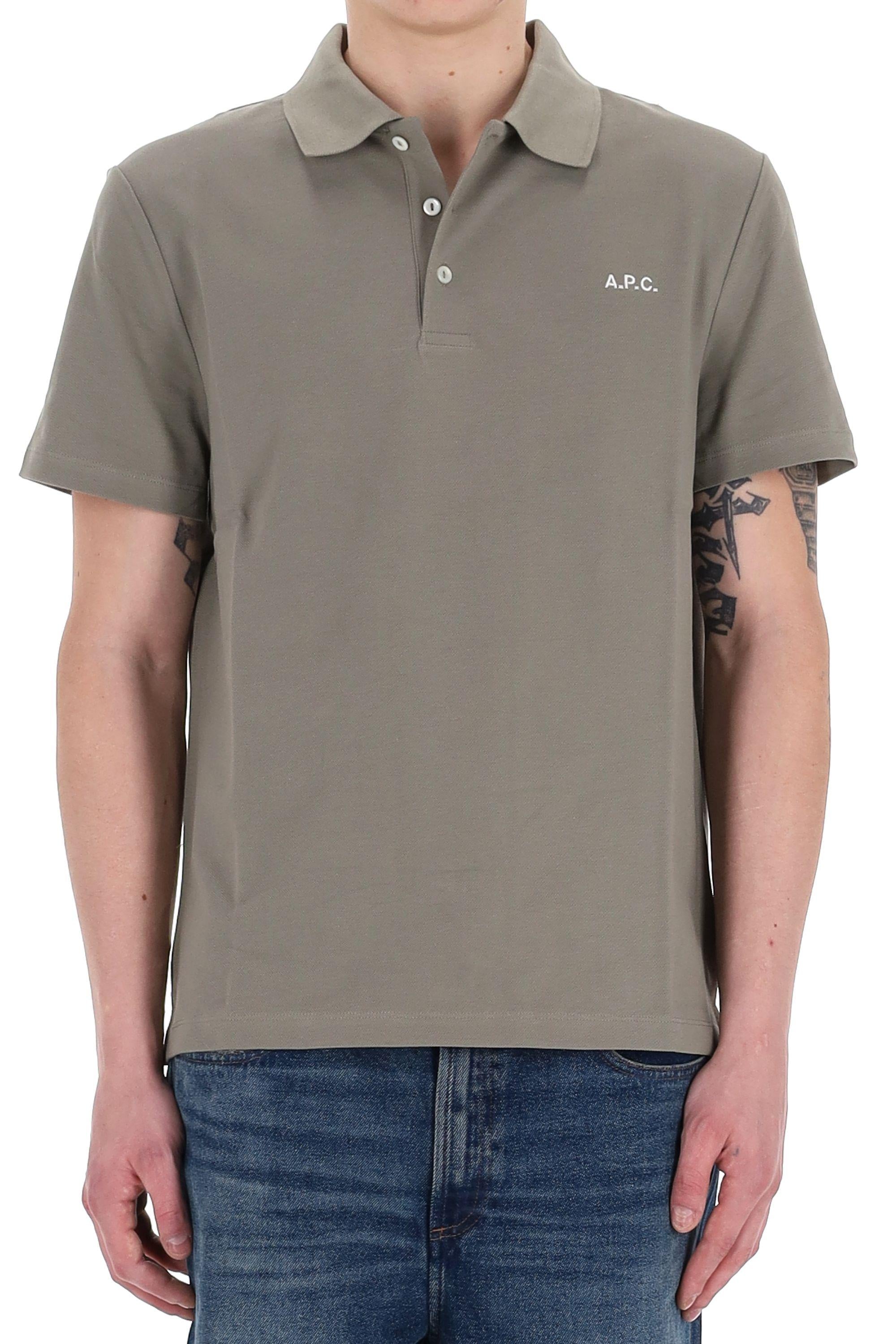 A.P.C. Polo in piquet di cotone con logo sul petto COGWZ-H26342 KAE