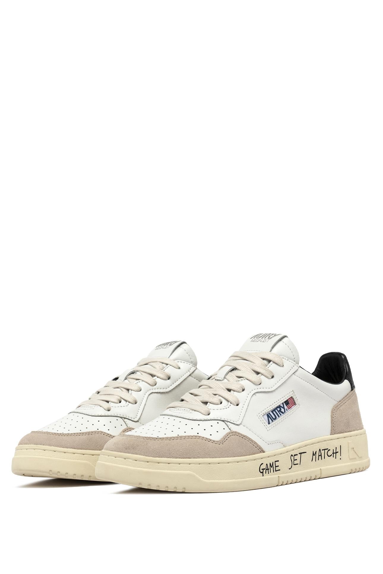Autry Sneaker donna Medalist in pelle e camoscio Game Set Match AULW MA04 WHT/BLACK