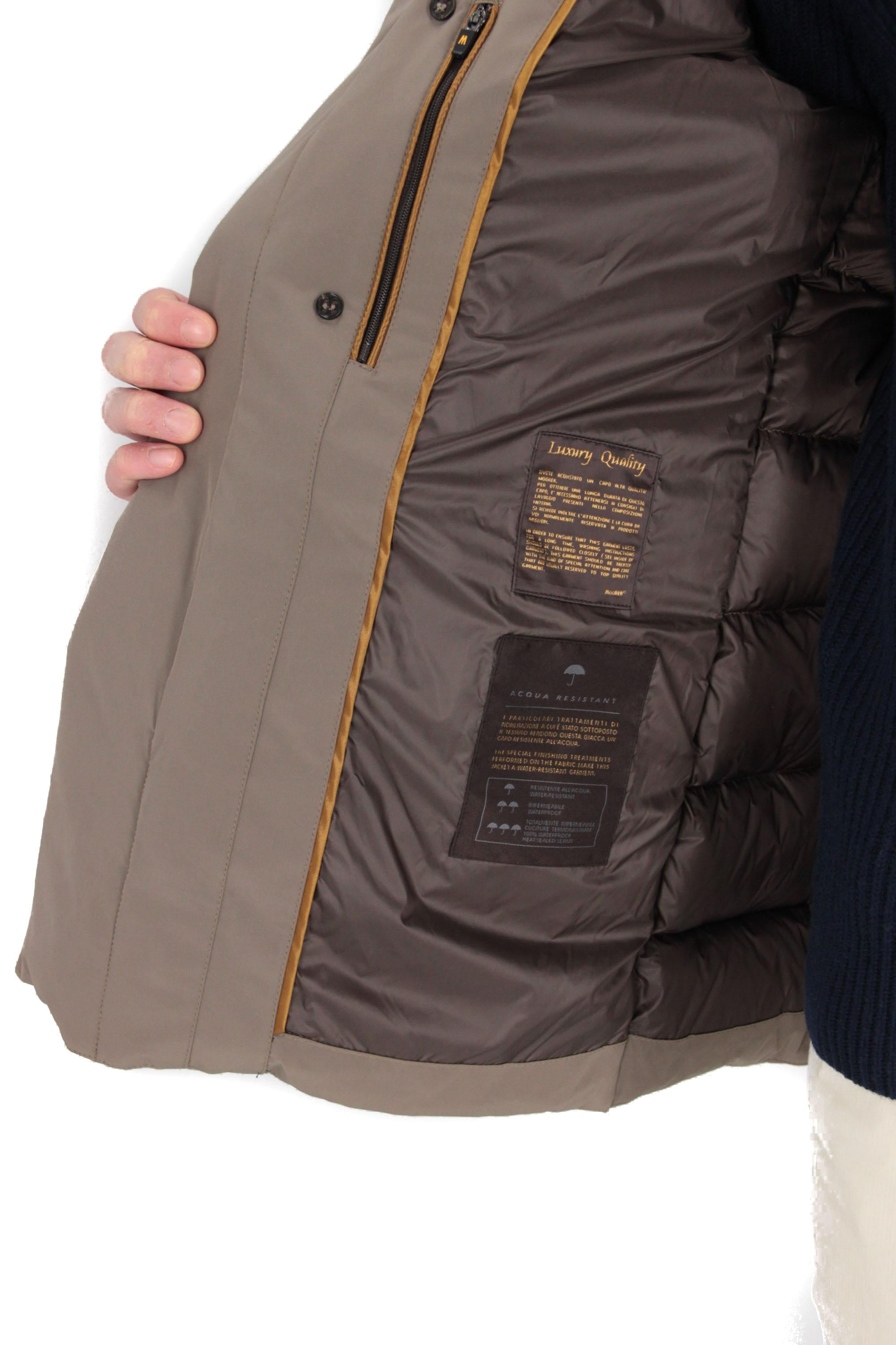 Piumino doppiopetto in nylon bi-stretch mod. Florio-Kn FLORIO-KN2 NUT Moorer