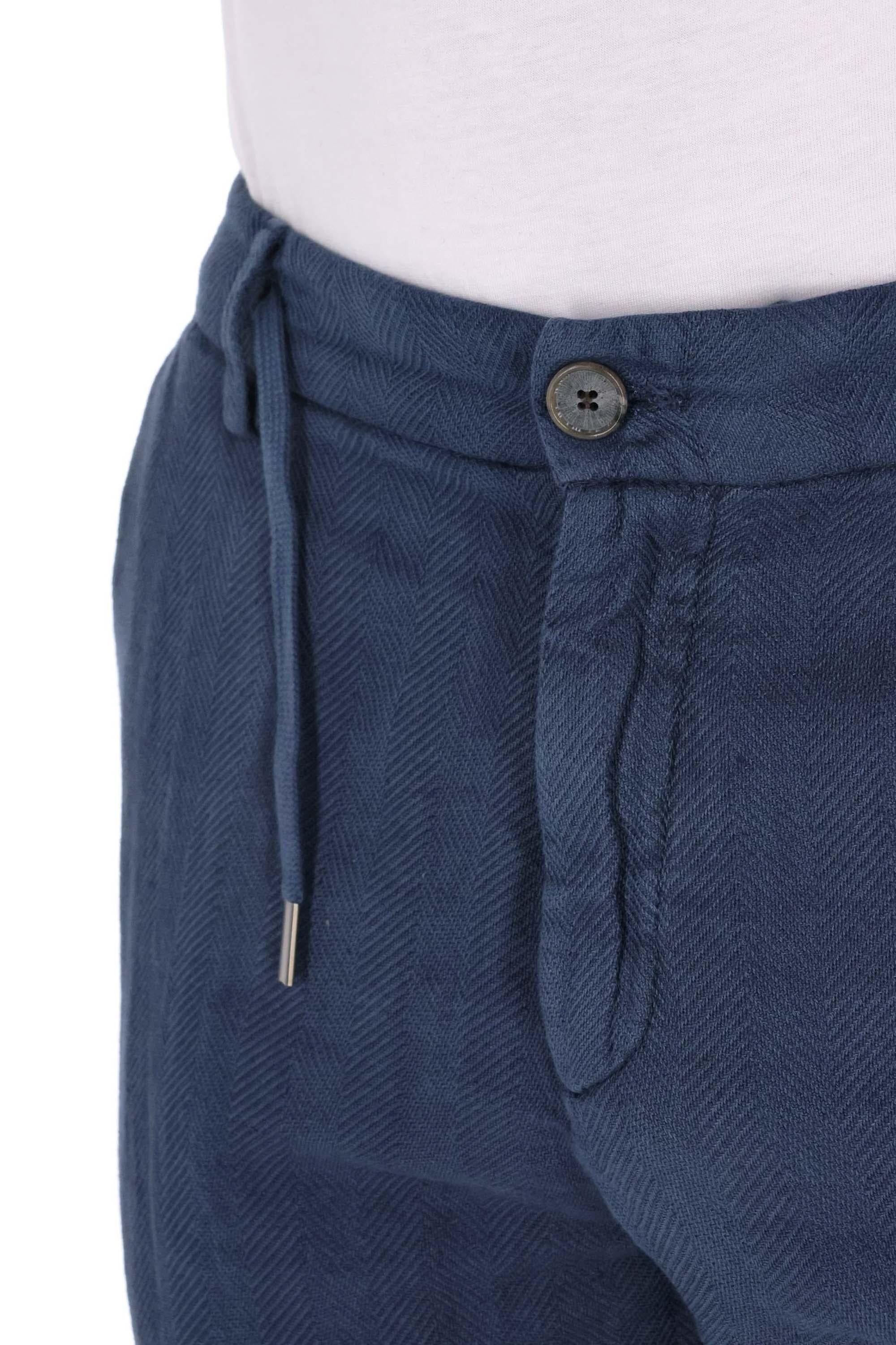 Pantalone a spina di pesce in cotone-lino Apollo 25M12L 78 031 Myths