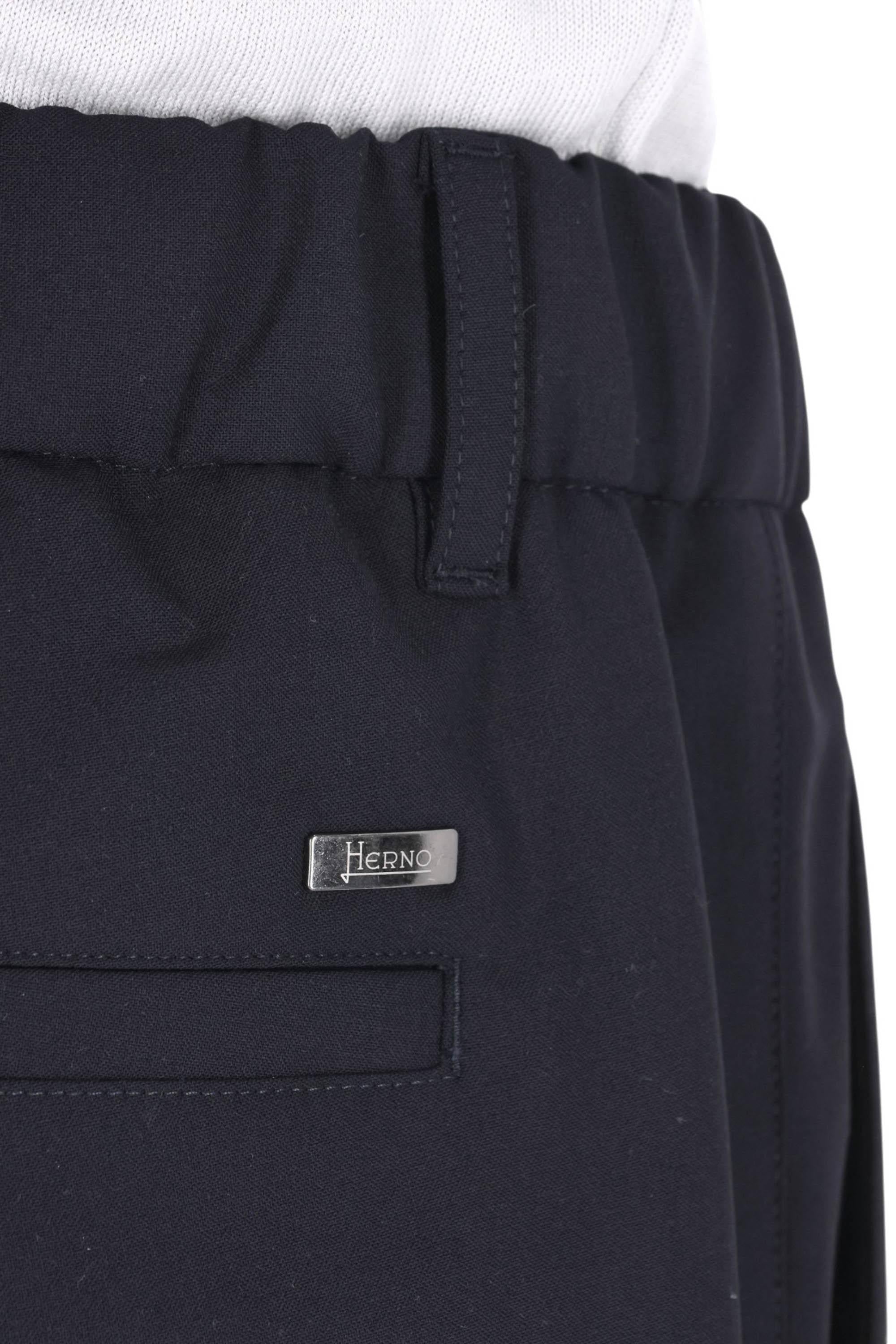 Herno Pantalone con coulisse in lana tecnica PT000163U 9200