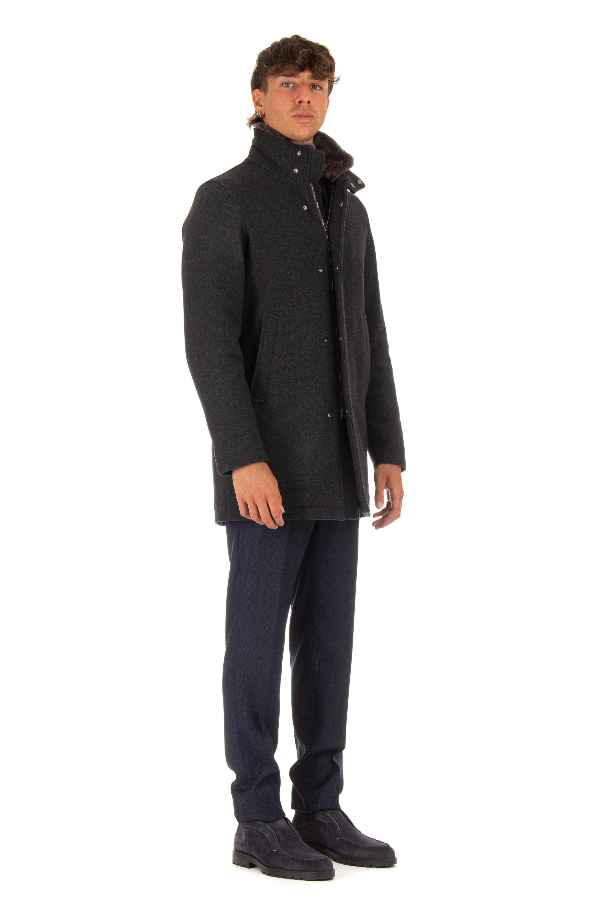 Herno Cappotto in lana imbottito in thermore e collo in castoro CA0071U NEW-2 9480