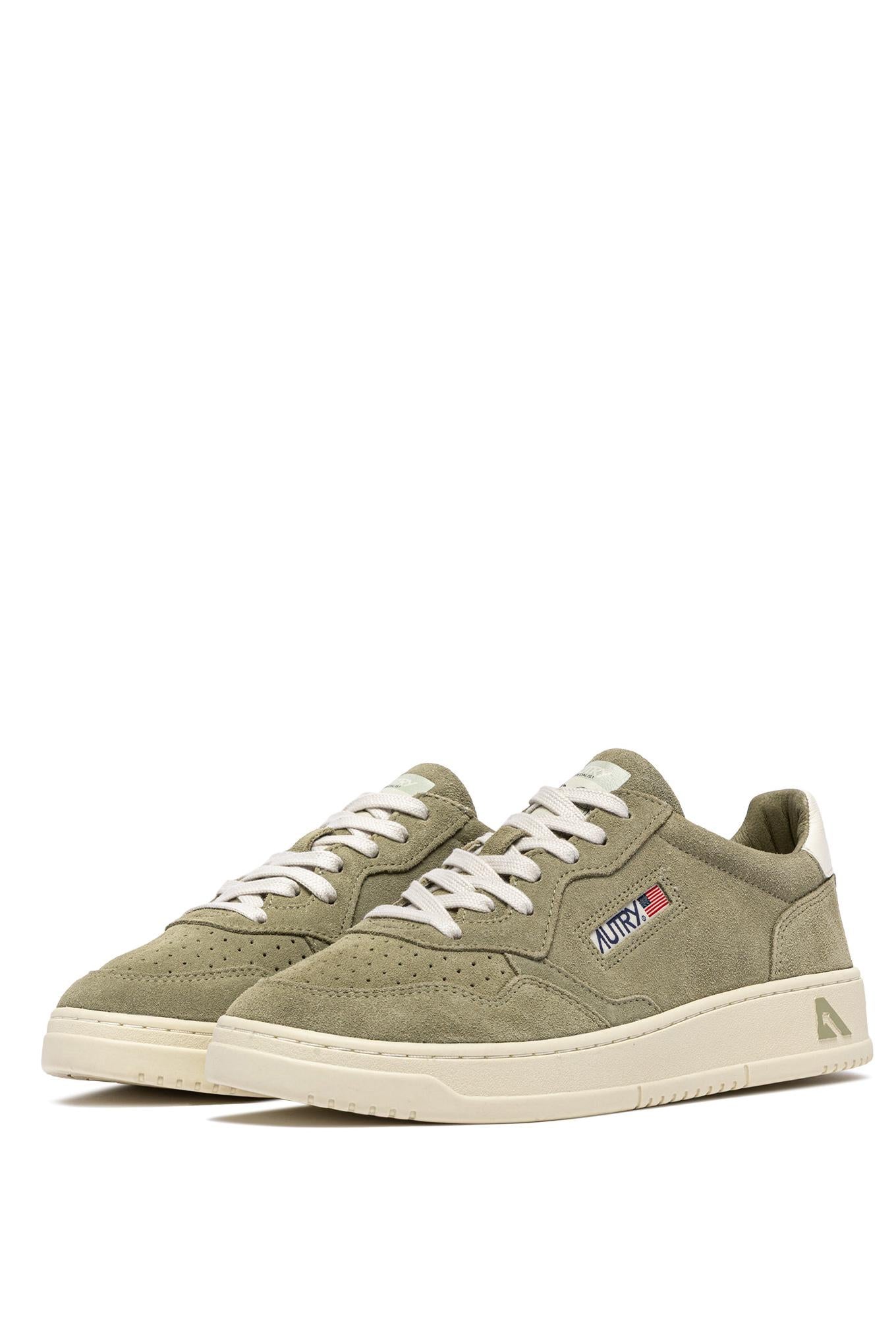 Autry Sneaker Medalist in camoscio talloncino bianco AULM UH09 GREYGR/WHT