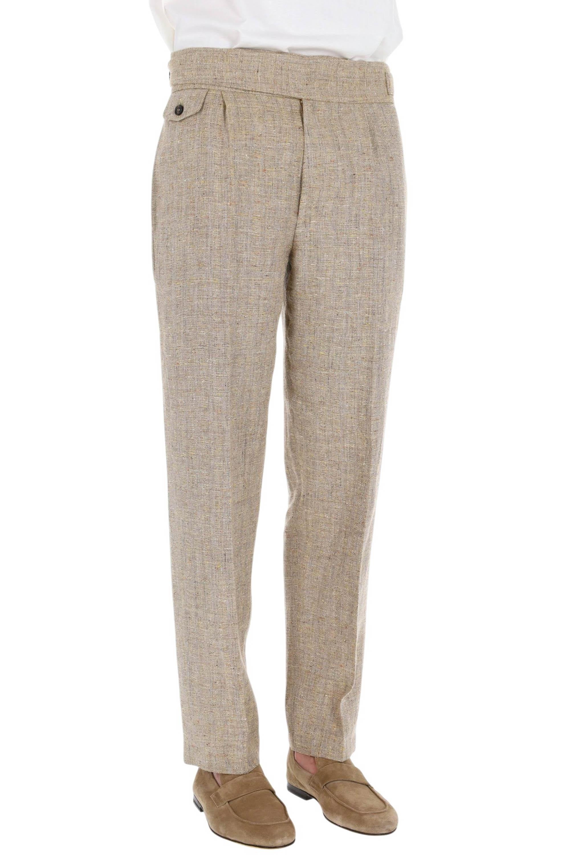 Ballantyne Pantalone in lino-seta con fascia in vita BMT101 URL01 14009