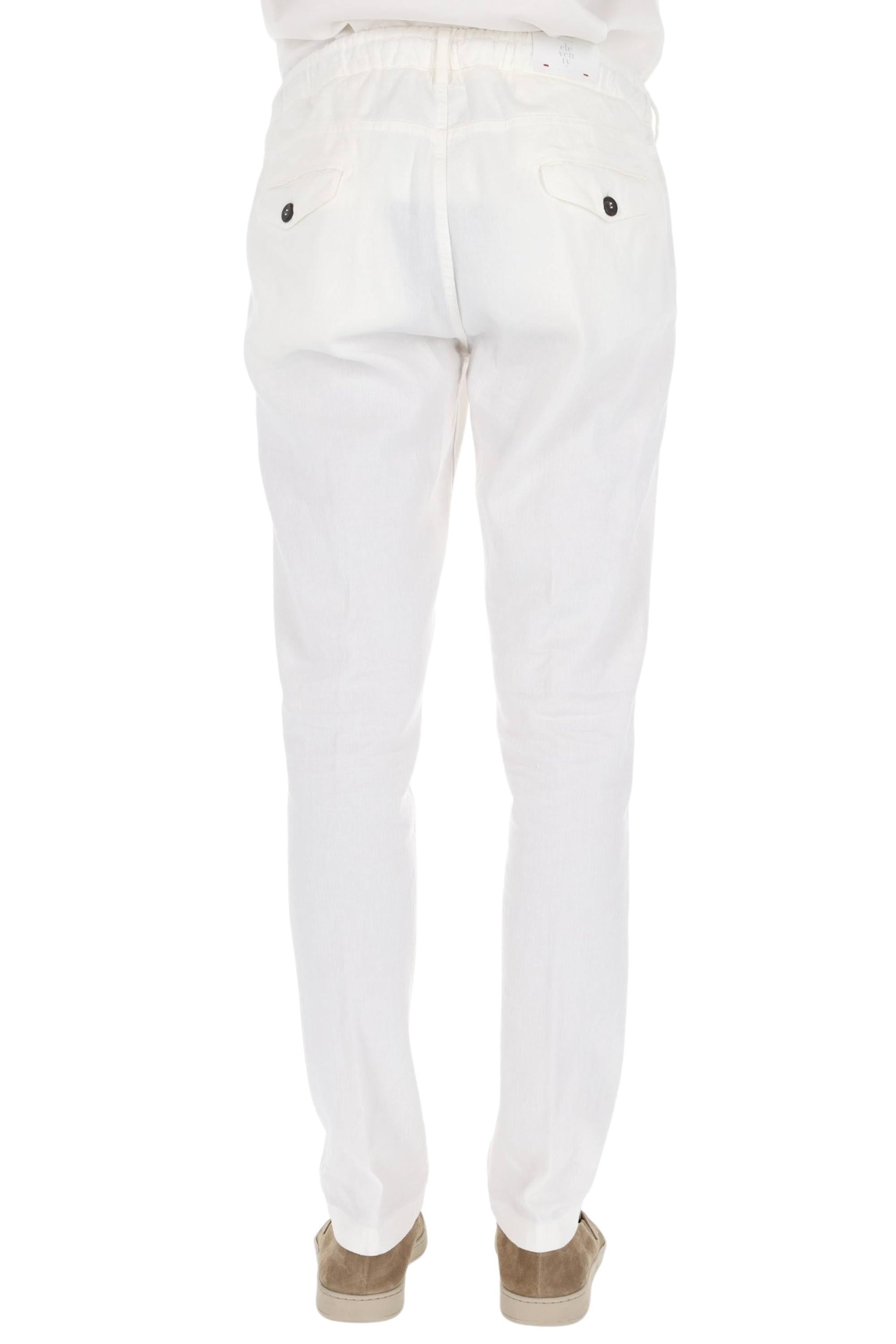 Eleventy Pantalone jogger in cotone-lino M75PANB21 TET0M004 01