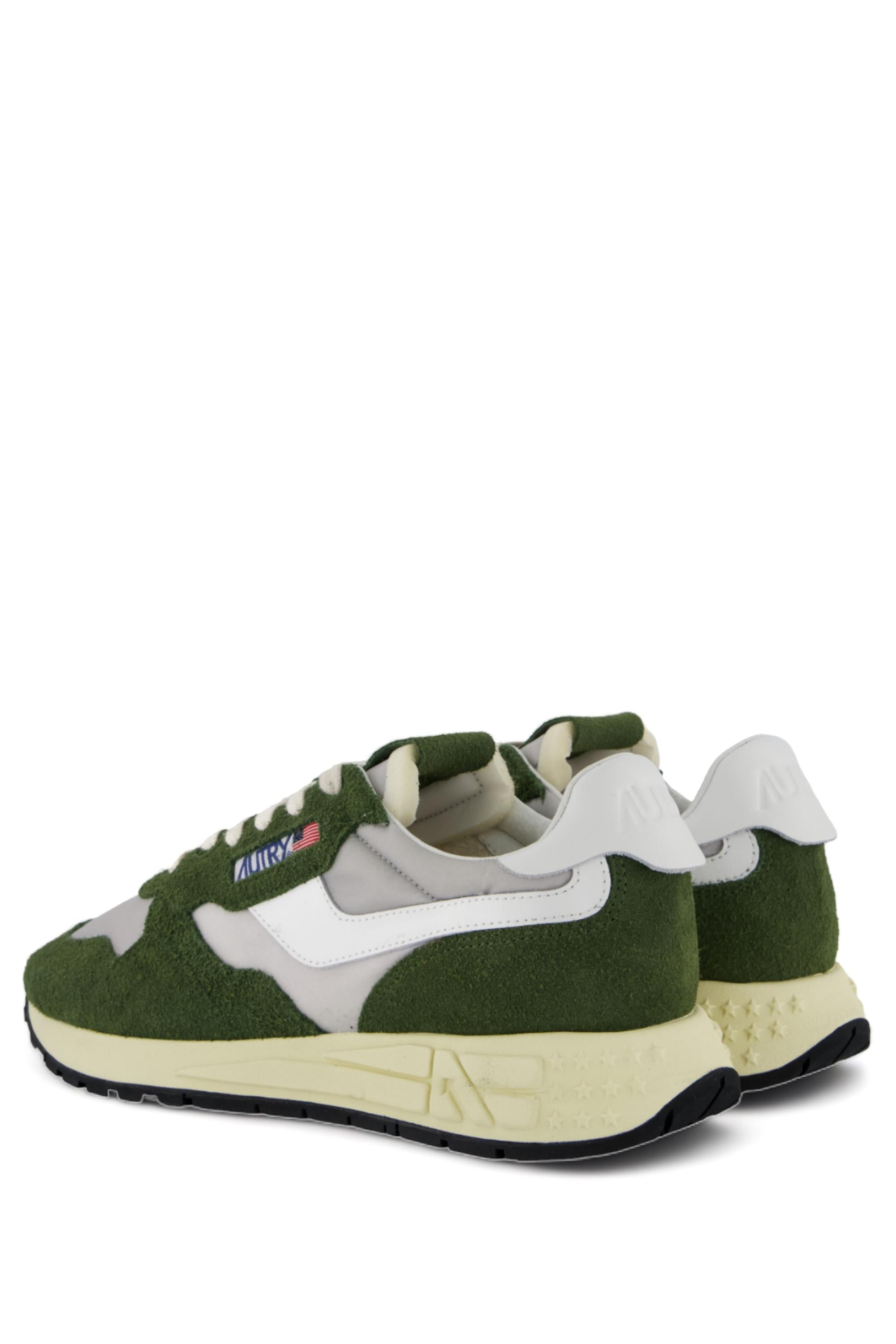 Running Reelwind verde in nylon e camoscio WWLM HN04 CYPRS/WHT Autry