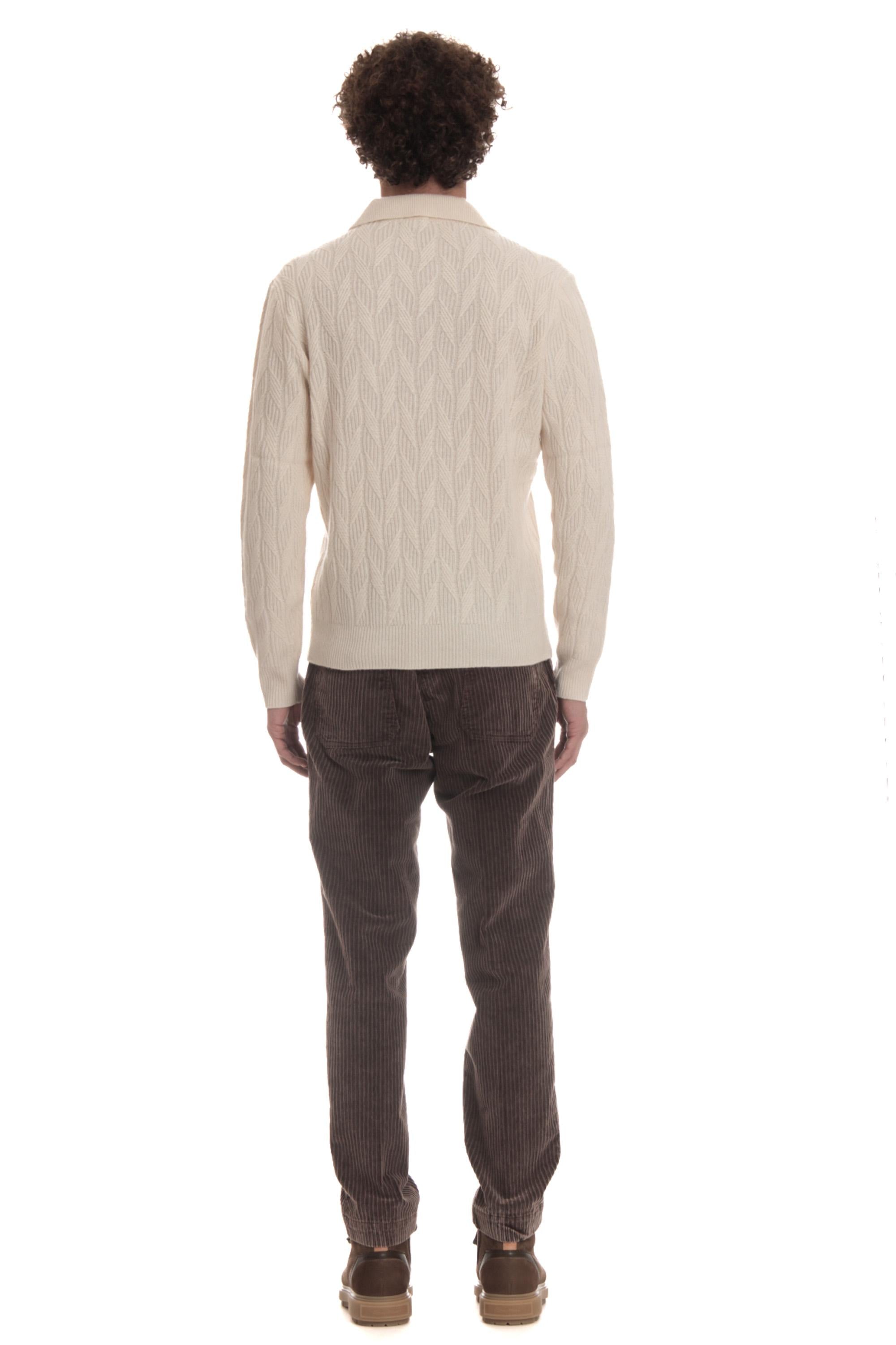 Polo open collar in lana di agnello D7W146SP.3 125 Drumohr