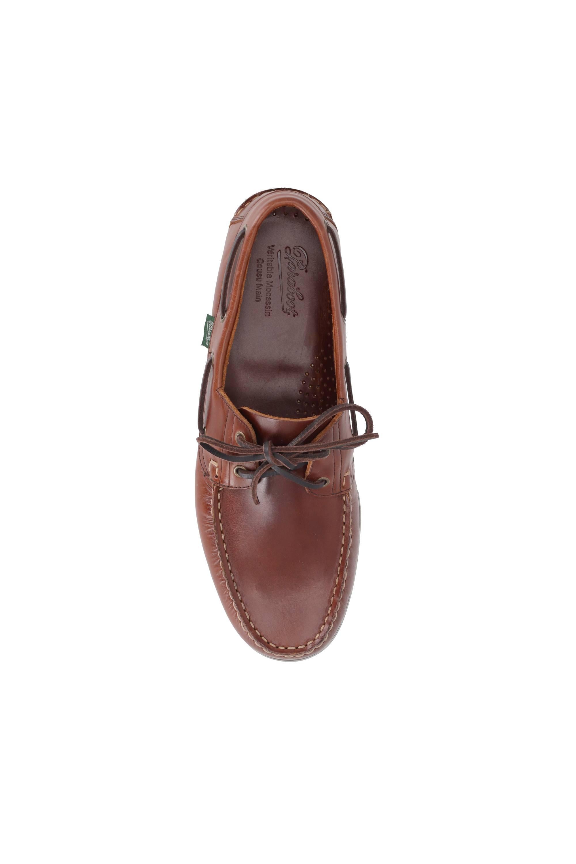 Paraboot Mocassino da barca in pelle modello Barth 781001 MARRON-AMERICA