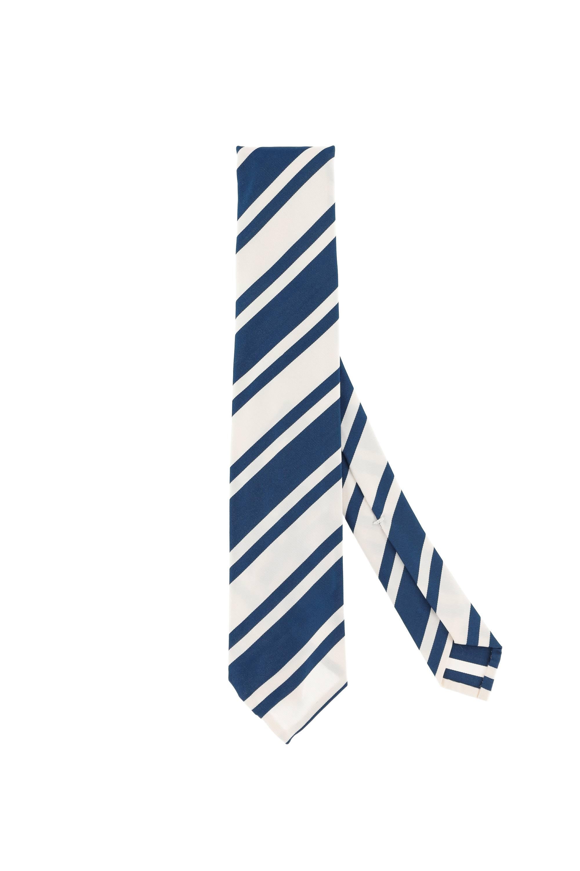 Finamore Cravatta regimental in seta-cotone CHIAIA 130029 P4117 01