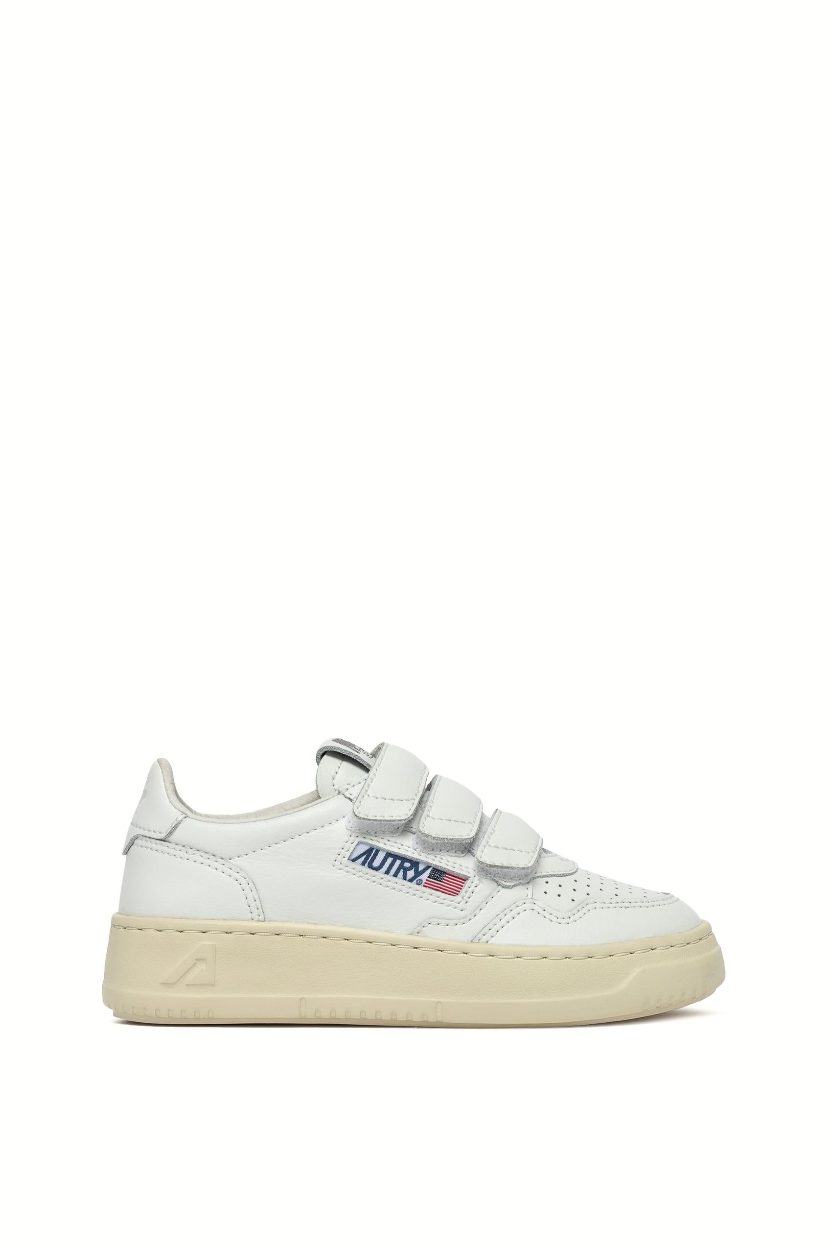Autry Sneaker Medalist bambino in pelle con strappi KILK FF03 WHT/WHT