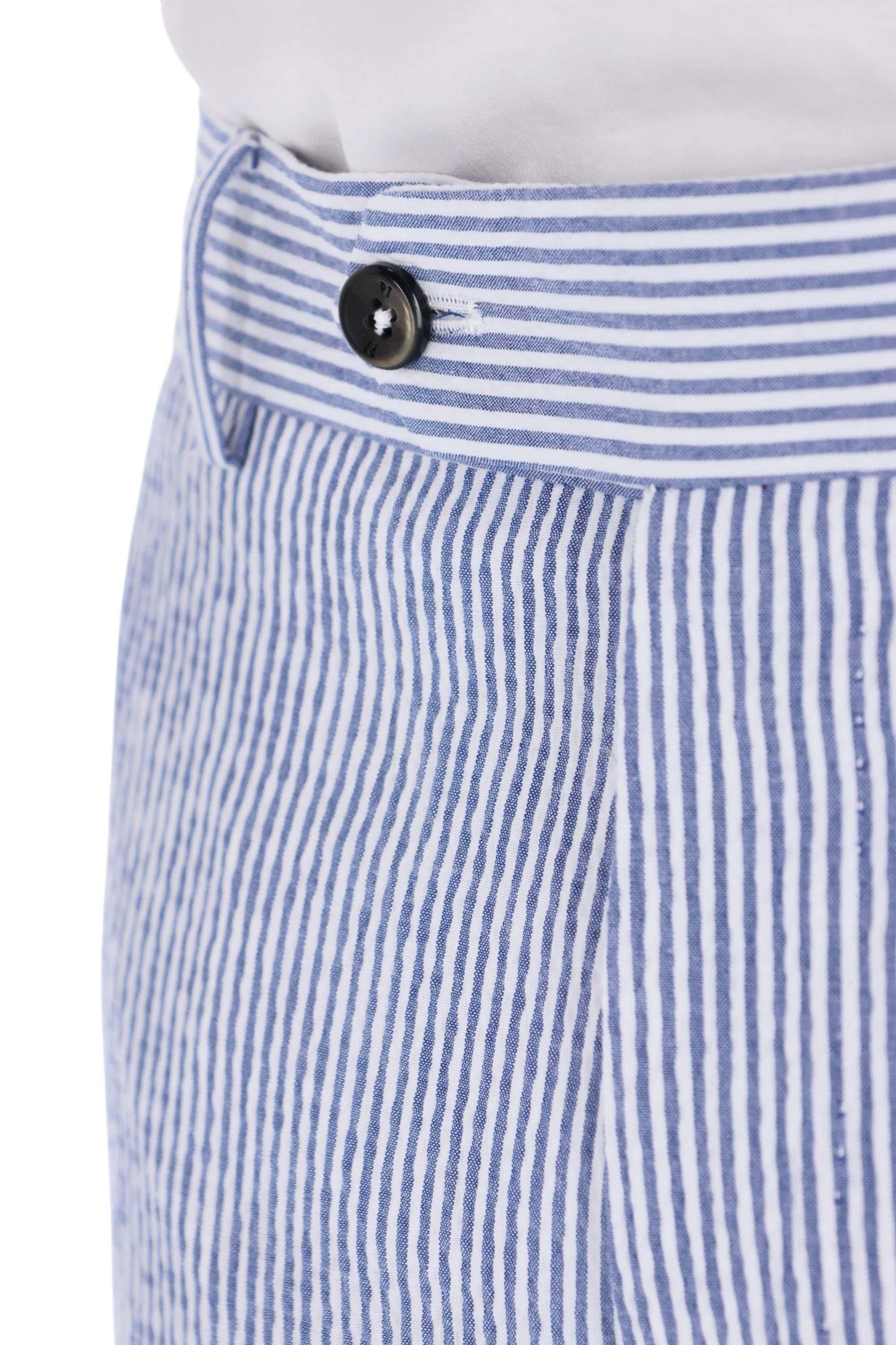 PT Torino Pantalone in seersucher rigato di cotone Slim jogger fit COVSJGZ20CL1 SD83 0340
