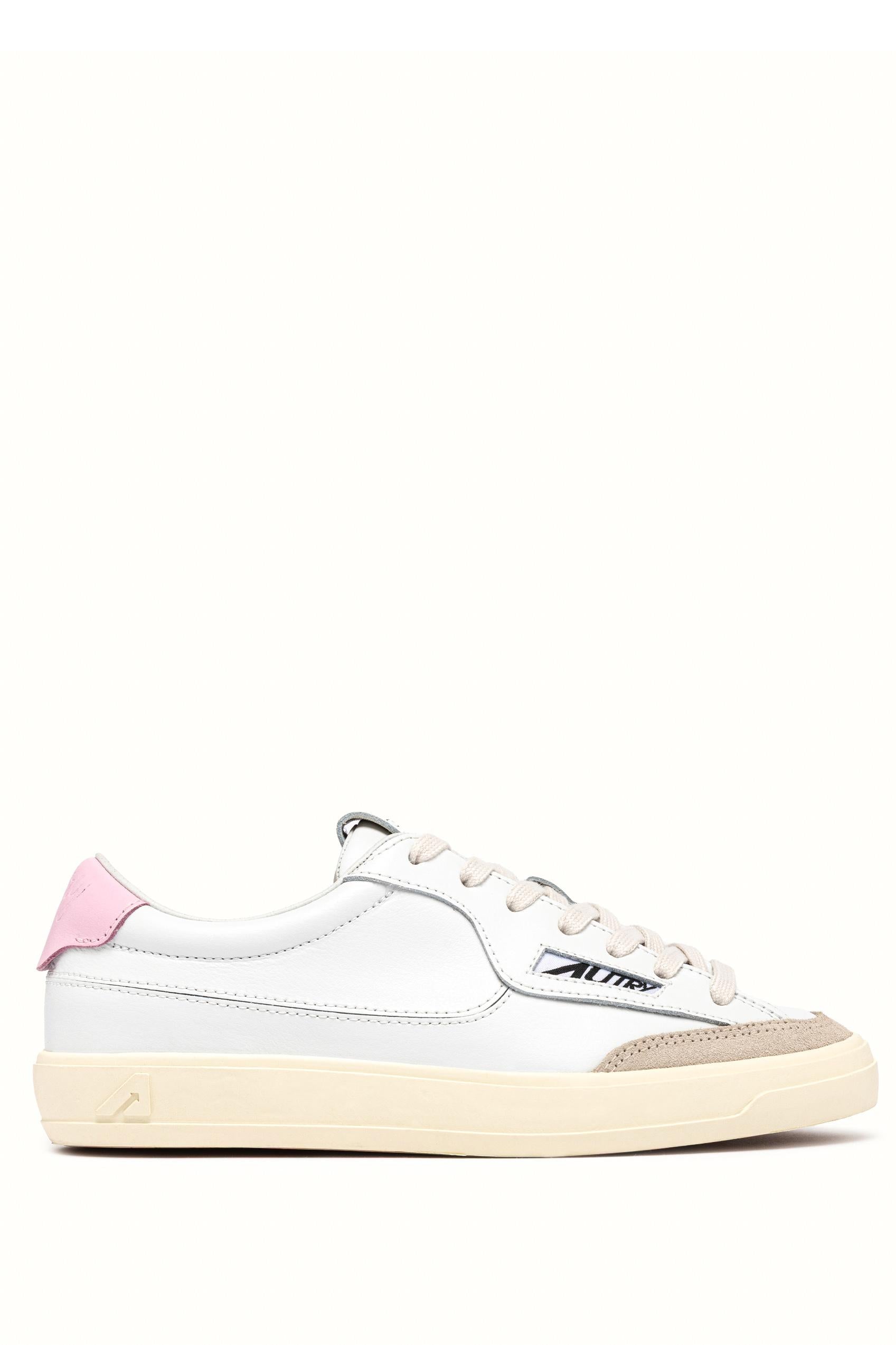 Autry Sneaker donna Windscape in pelle con talloncino rosa SCLW UK04 WHT/FAIRYTALE