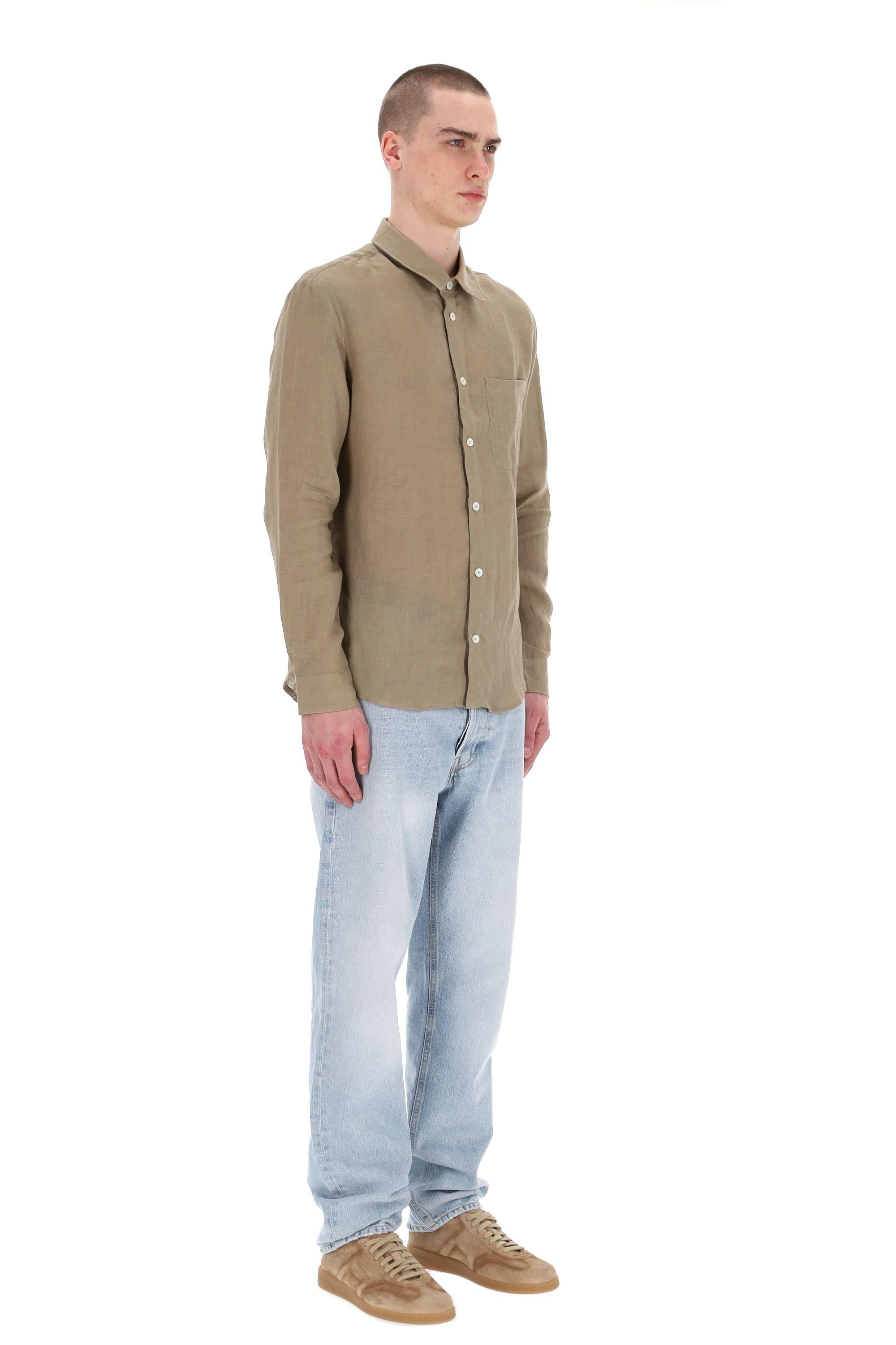 A.P.C. Camicia in lino modello Cassel LIAEK-H12545 BAC