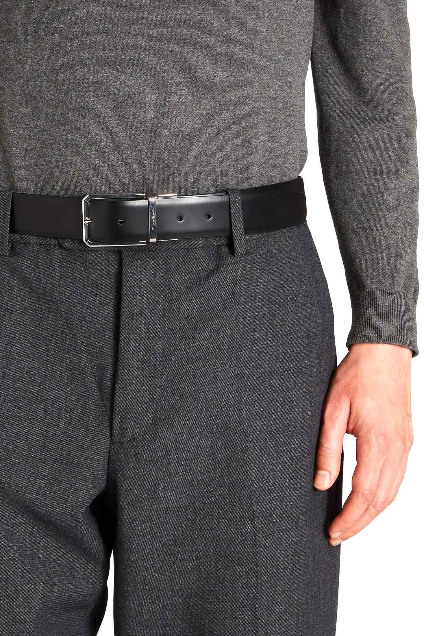 Santoni Cintura regolabile in pelle anticata CM35VS003B90EVVD N01