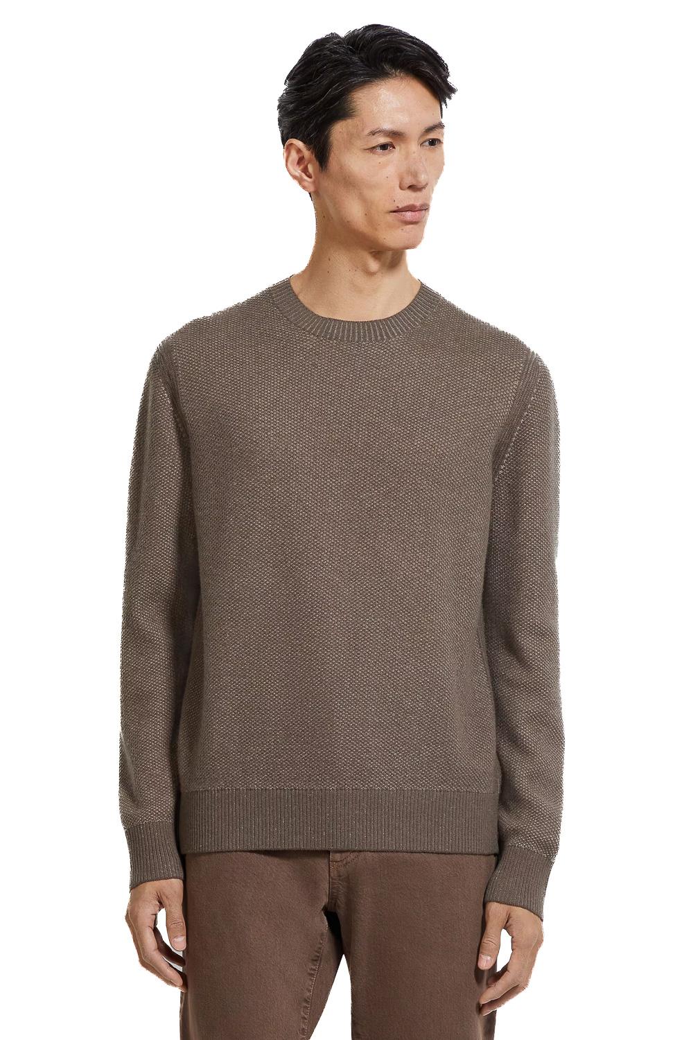 Zegna Maglia girocollo grana riso in Oasi Cashmere UGK65A2-110 103