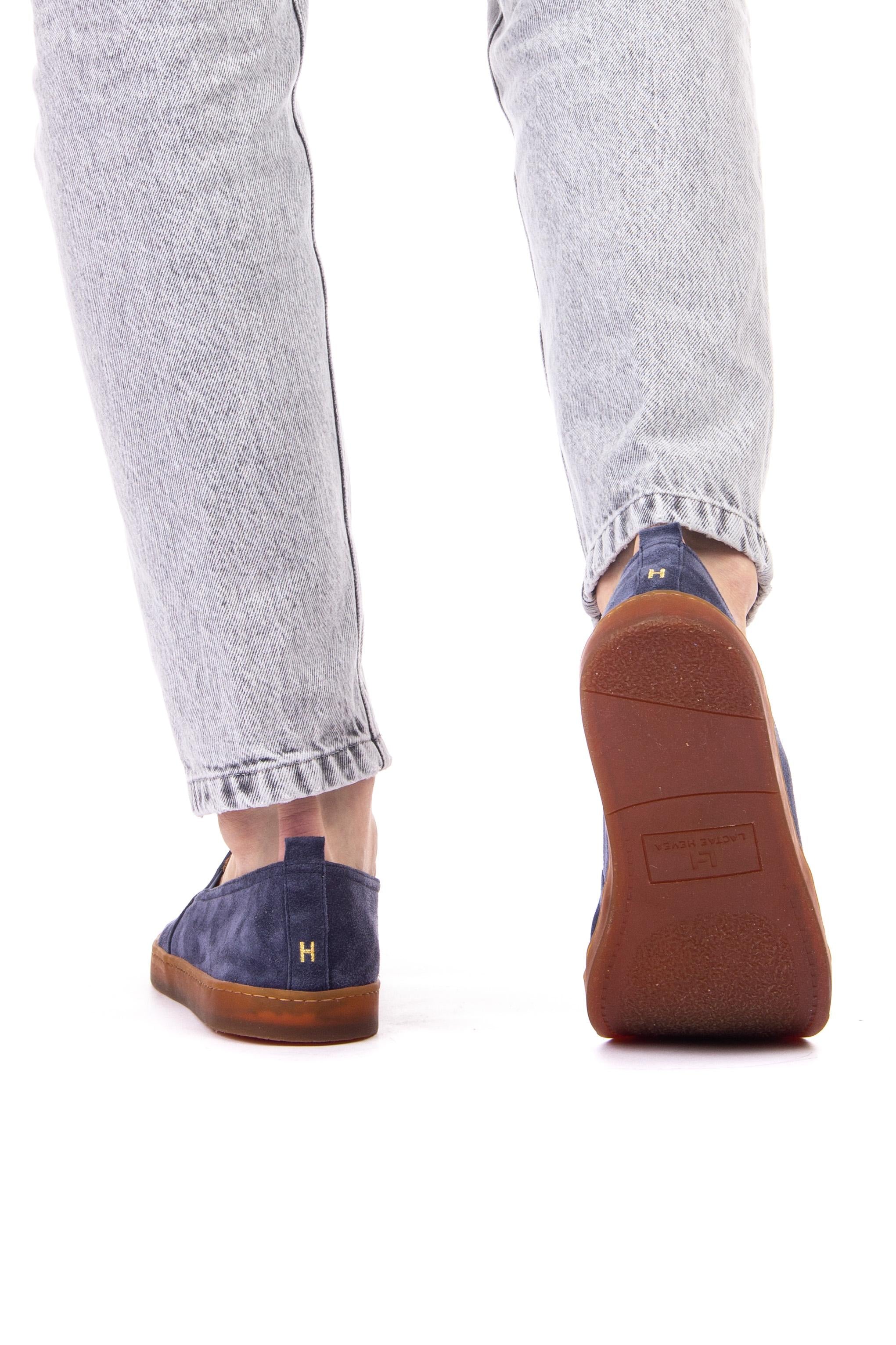 Henderson Slip on pieghevole in camoscio mod. Rodi RODI.2 ZAFFIRO
