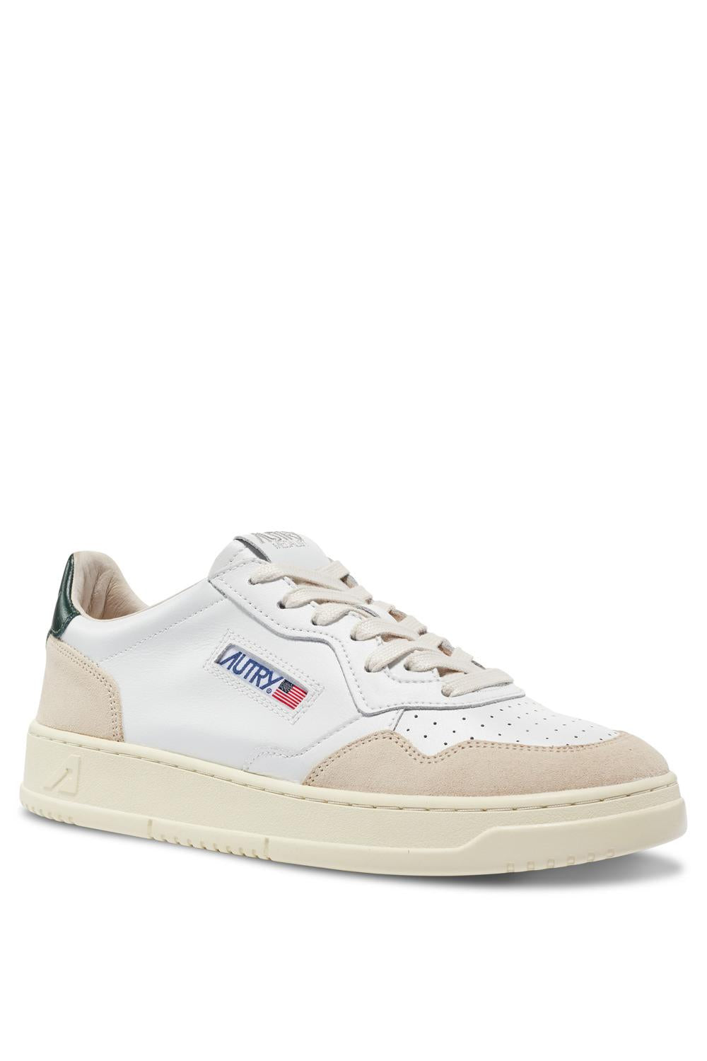 Autry Sneaker Medalist bimateriale talloncino verde AULM LS56 WHT/MOUNT