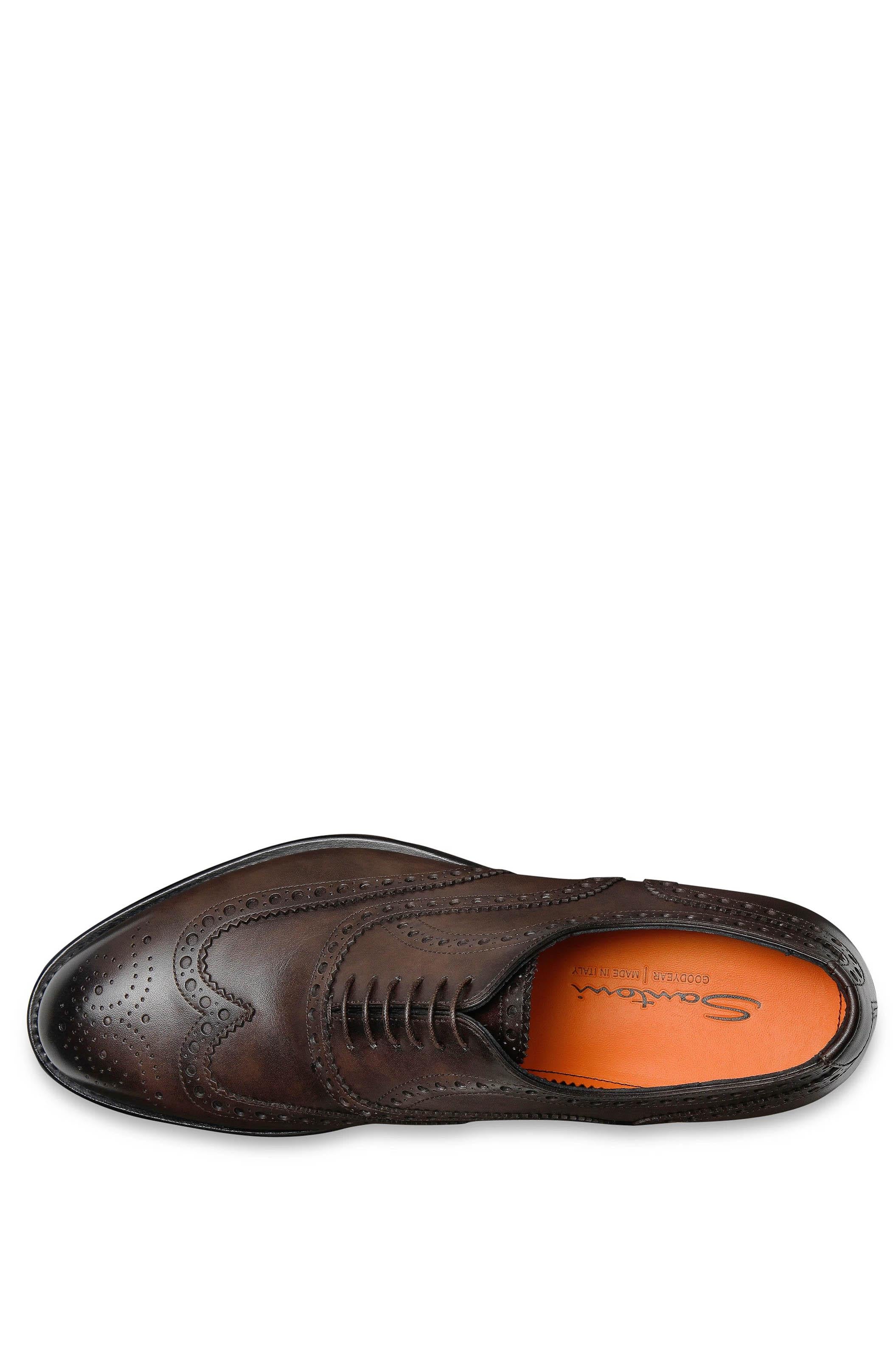 Santoni Scarpa oxford brogue Goodyear in pelle mod. Enrico MCCO17836PD5HOBR/2 T53